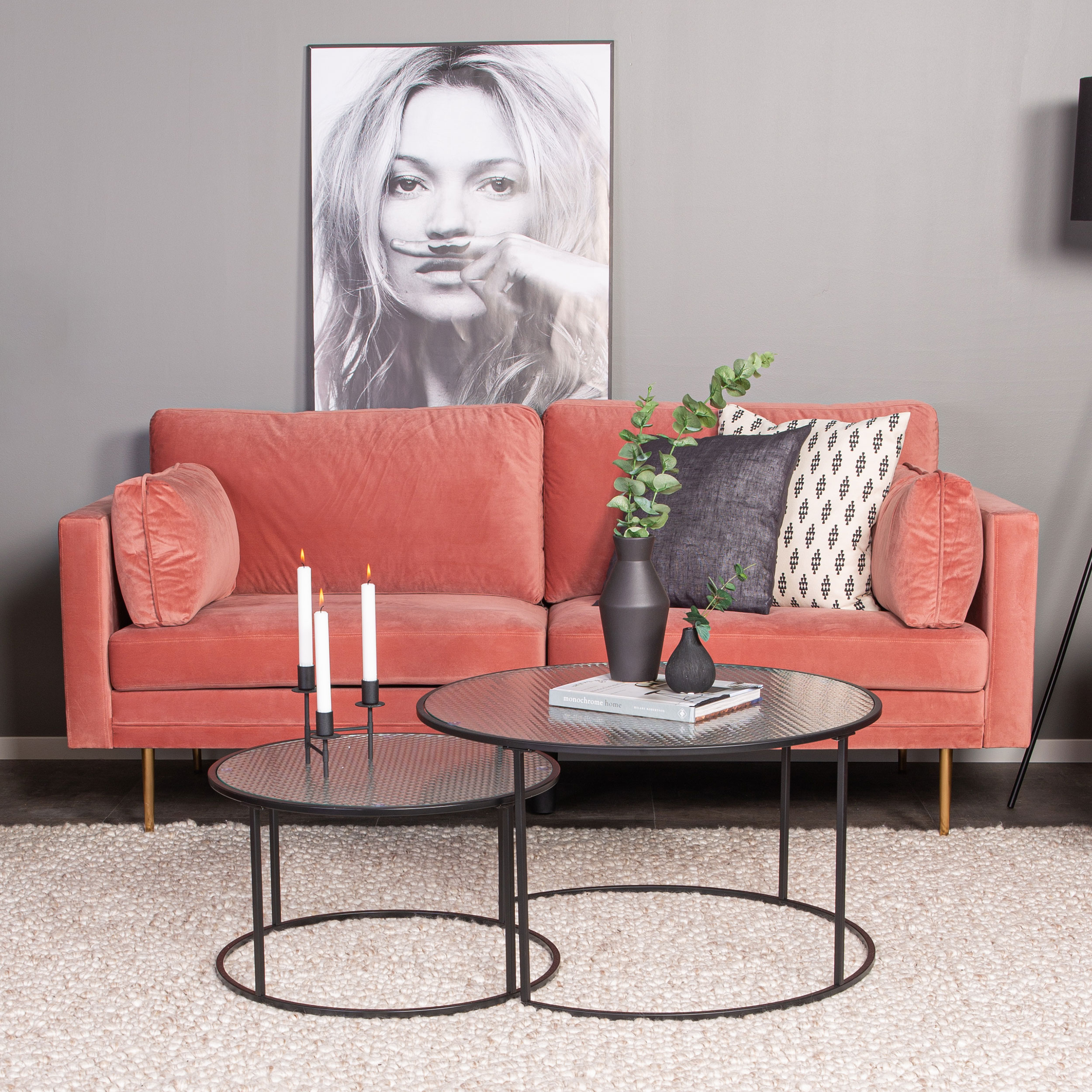 3-sitssoffa Venture Home Boom Sammet