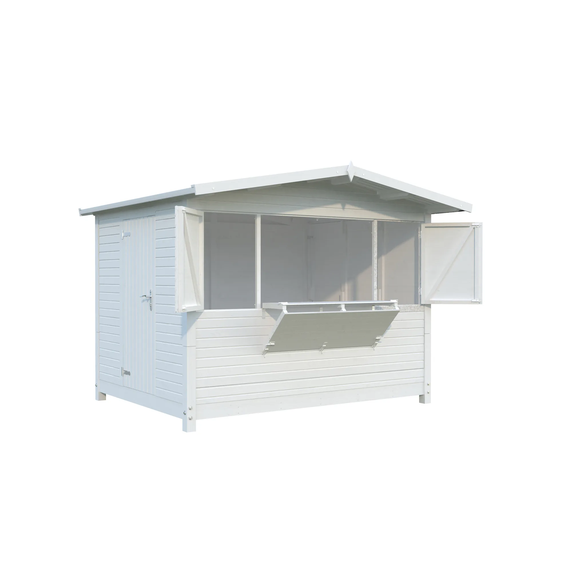 Marian 6,2 m2 - Folding kiosk PNT9016W6 Målad vit RAL9016