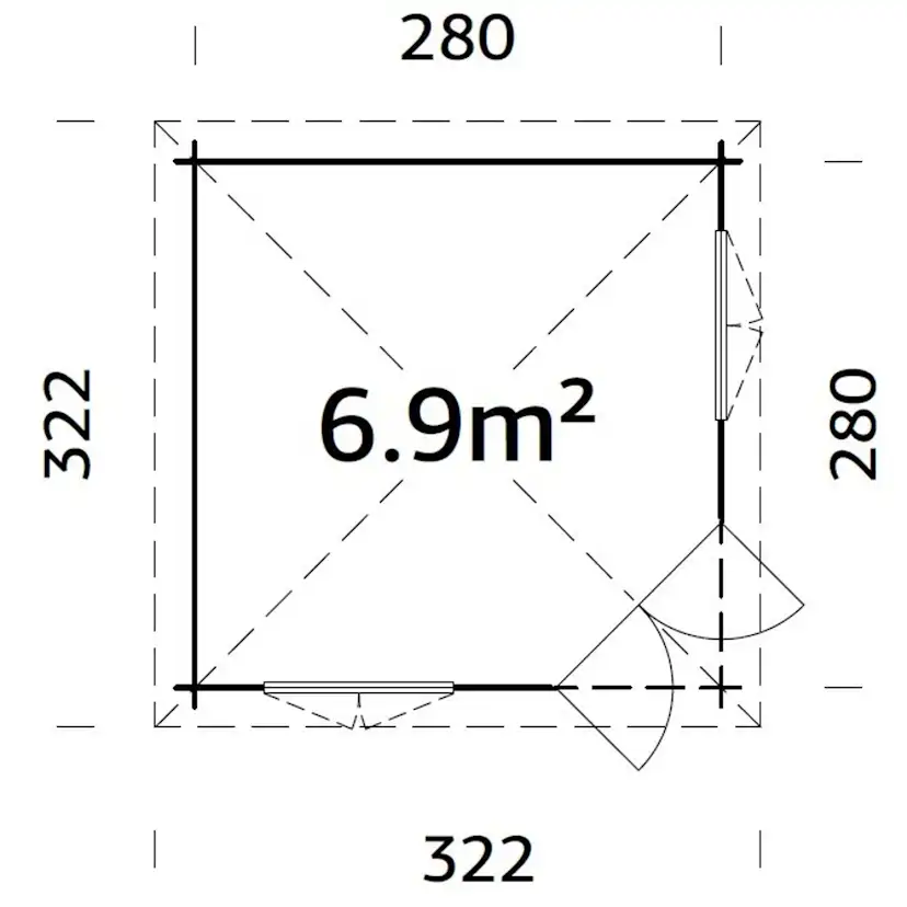 Lusthus Palmako Melanie Väggtjocklek 44 mm, 7,8 m2