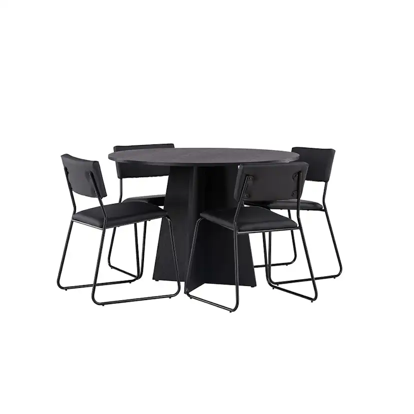 Matgrupp Venture Home Bootcut Ø110 cm med 4 Kenth Stolar