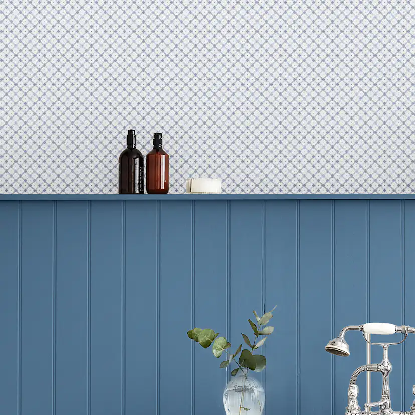 Tapet Laura Ashley Wickerwork Dark Seaspray Blå 120135