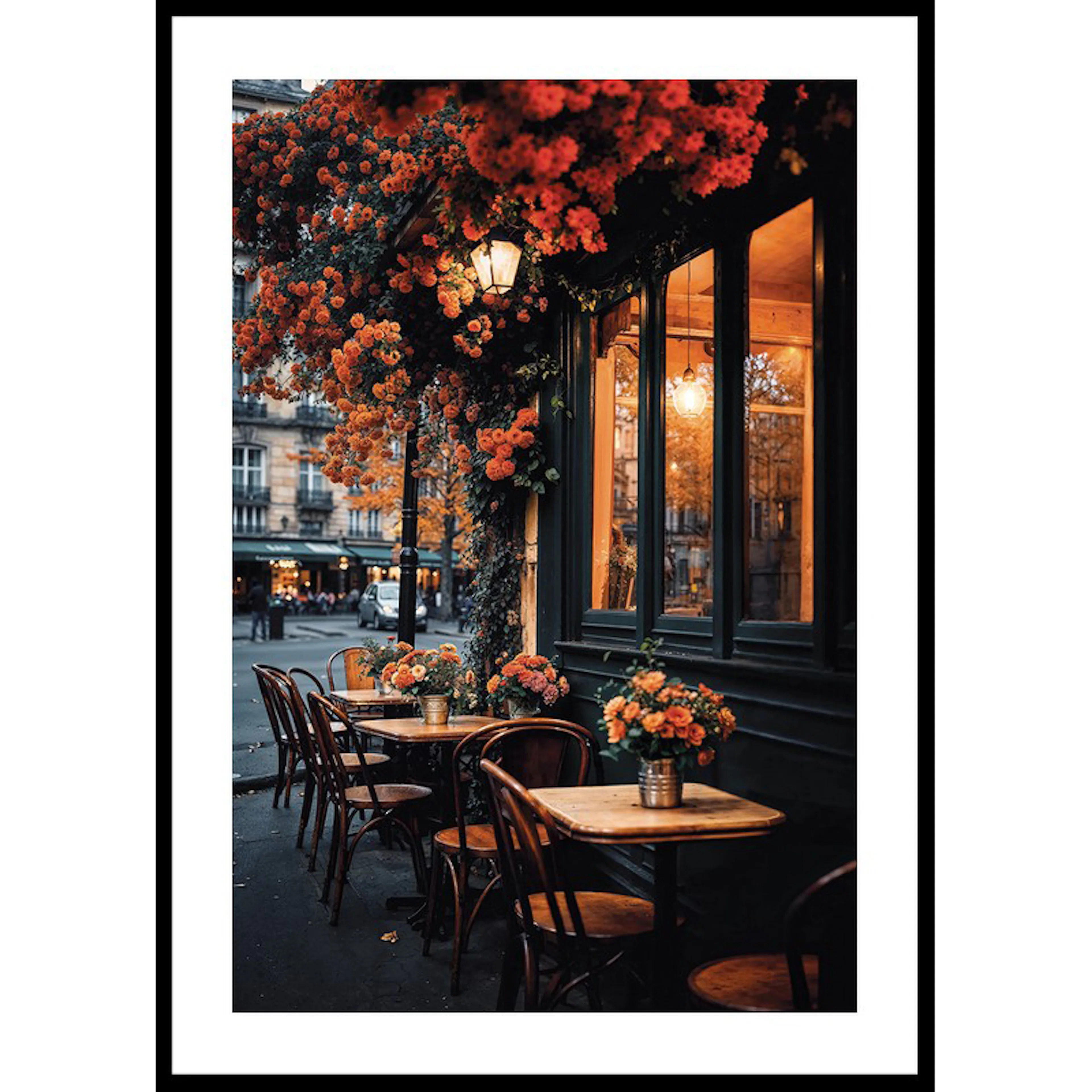 Café En Fleurs Paris 70x100 70x100 cm