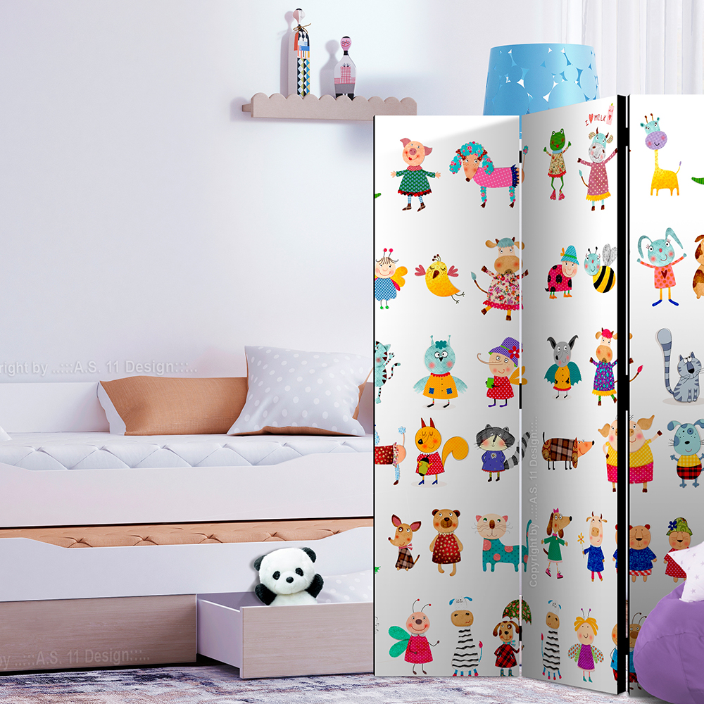 Rumsavdelare Skärmvägg Arkiio Cartoon Pets 135x172 cm