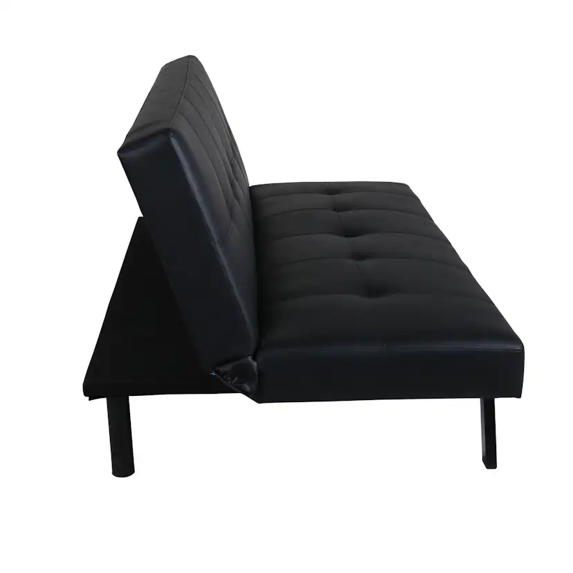 Bäddsoffa Venture Home Bodil Svart Konstläder 2-sitssoffa 180x80x55 cm 1 Sovplats