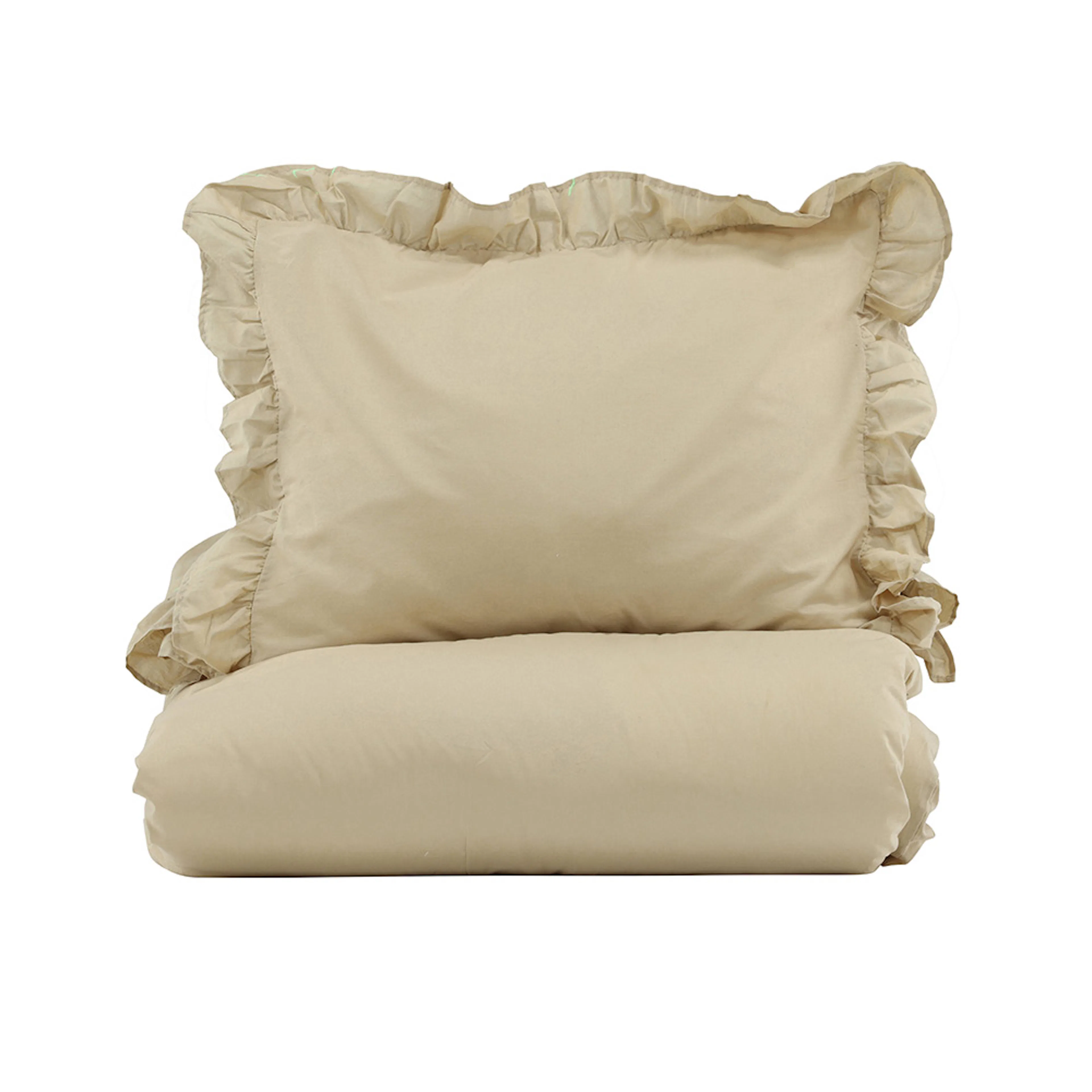 Levi Bed Set Cotton W Ruffle Light Yellow 150x200 cm Färg: Gul, Mått: 150x200 cm