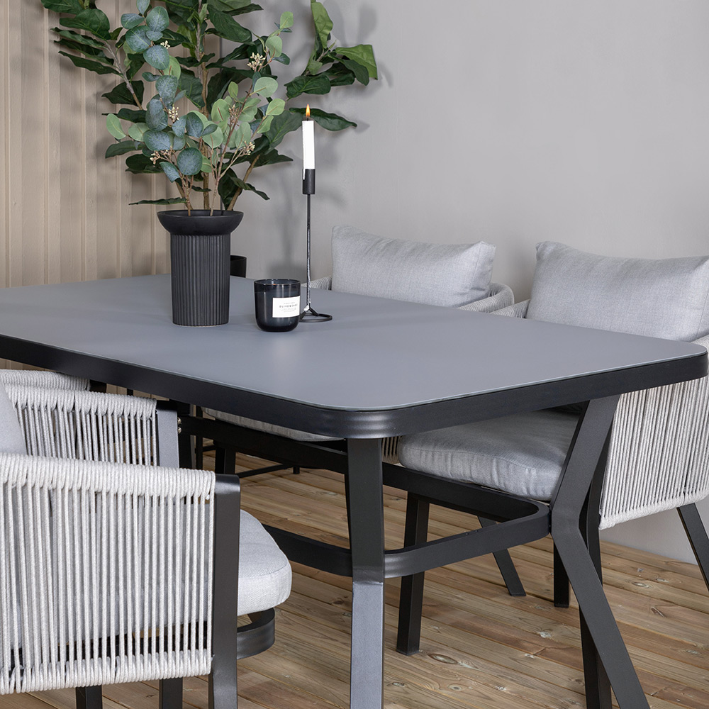 Matgrupp Venture Home Vyn Svart med 4 Vyn Matstolar