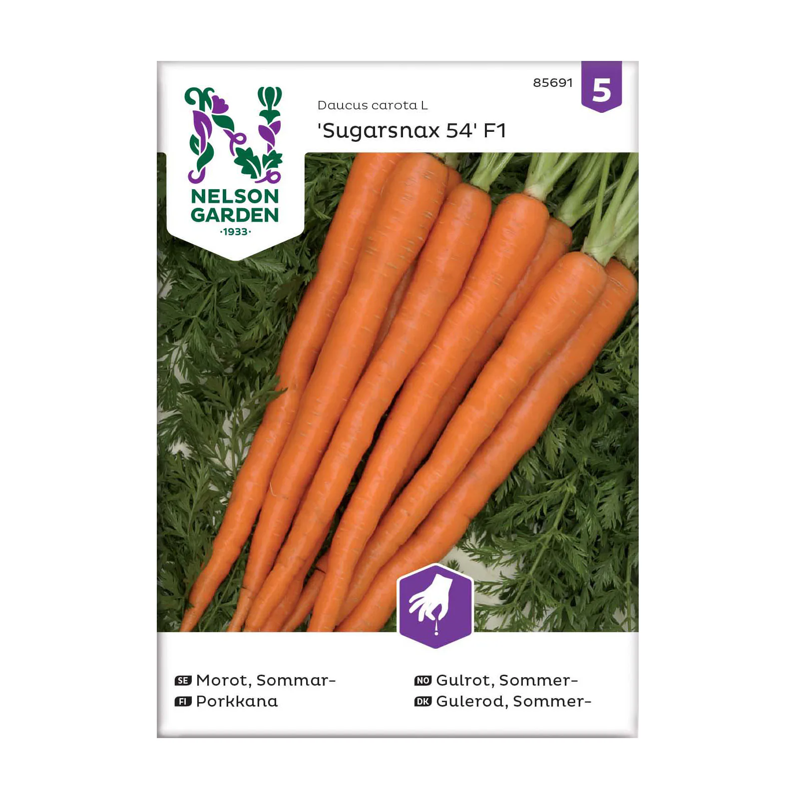 Frö Sommarmorot Nelson Garden Sugarsnax 54 F1