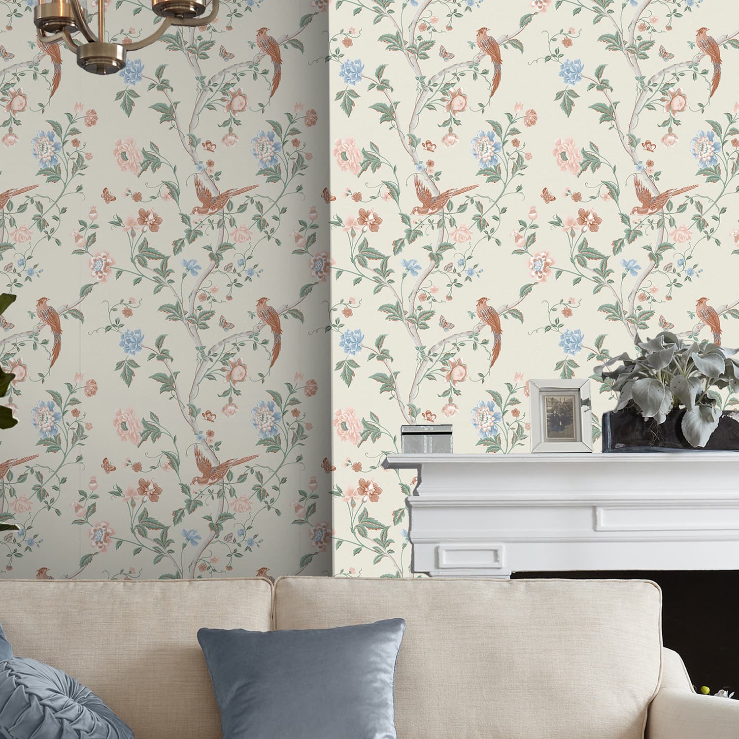 Tapet Laura Ashley Summer Palace Sage / Apricot 120133