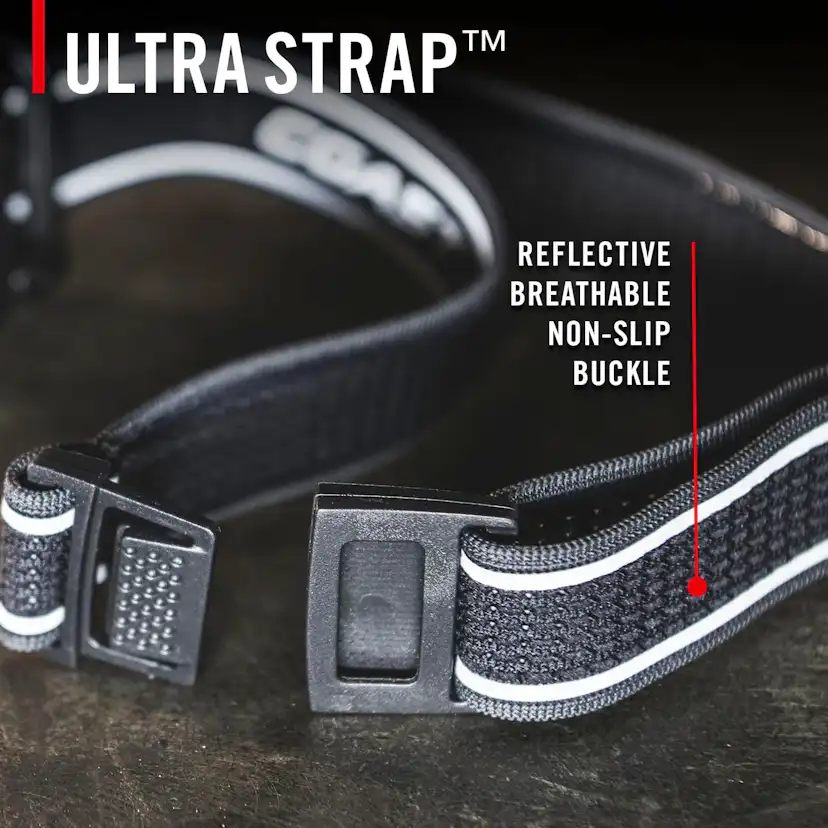 Uppladdningsbar Coast FLX40R Pannlampa med trefärgat ljus 700 lumen