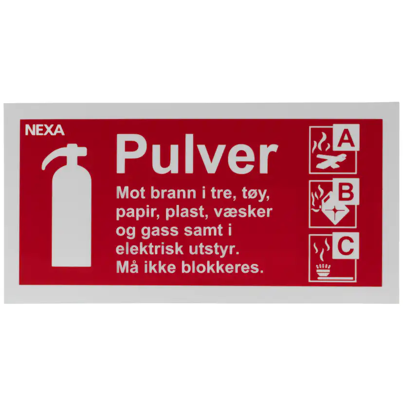 Skylt Nexa För Pulversläckare BSP-1020