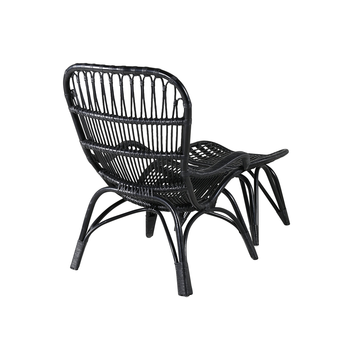 Ella Lounge Chair - BLACK rattan / Offwhite Cushion Ersätter Färg: Black