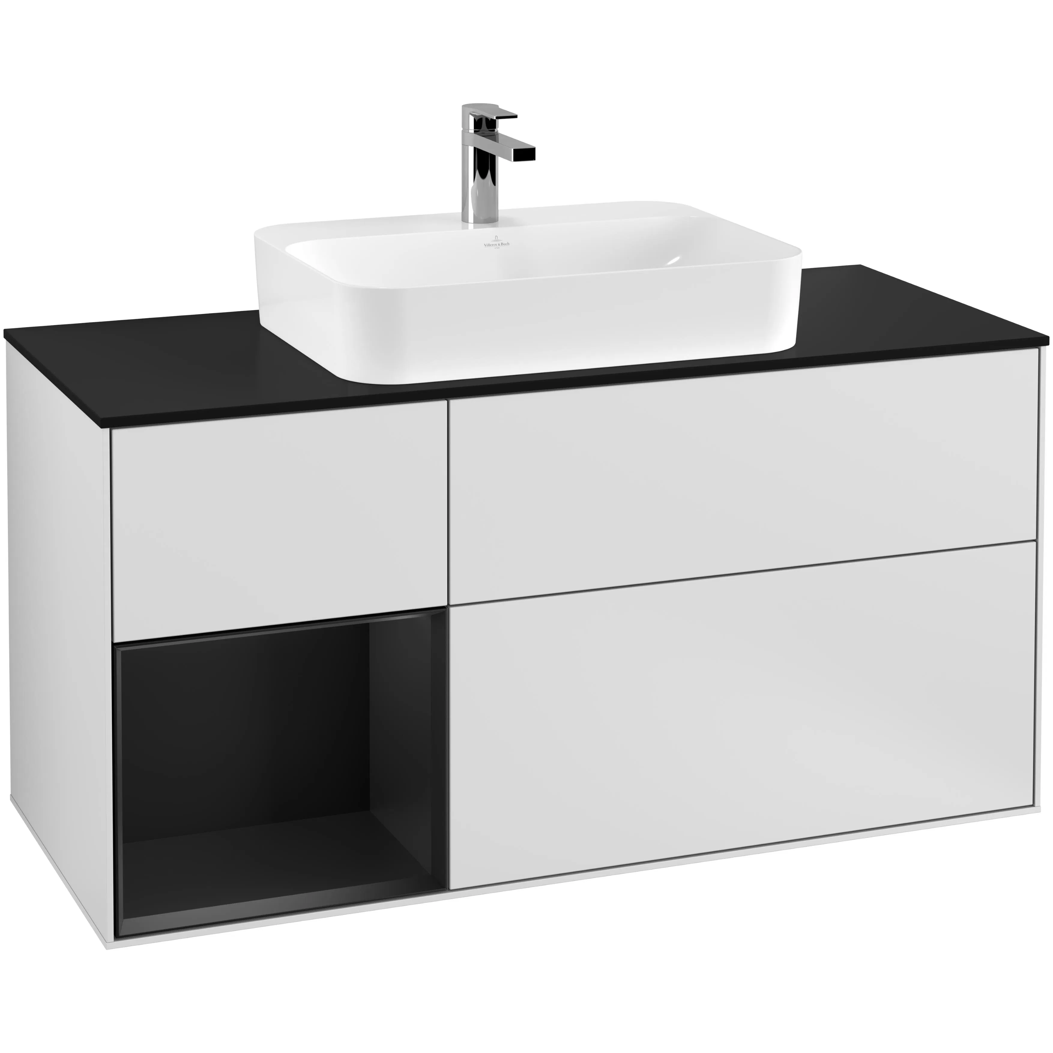 Tvättställsskåp Villeroy & Boch Finion med 3 Lådor Hylla och Bänkskiva för Ytmonterat Tvättställ