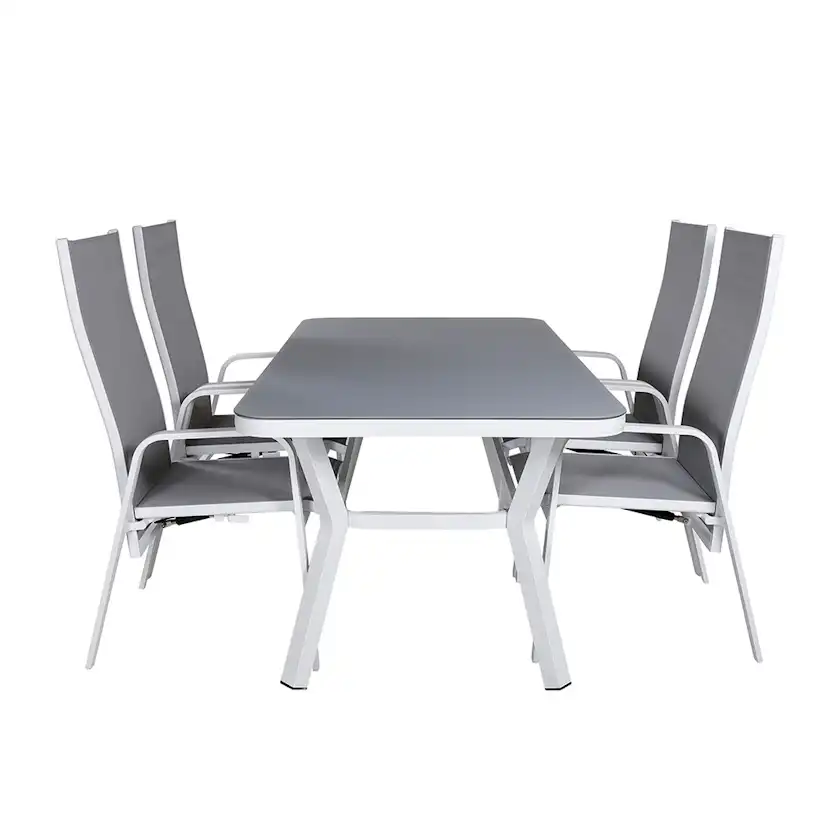 Matgrupp Venture Home Vyn Vit med 4 Curz Matstolar
