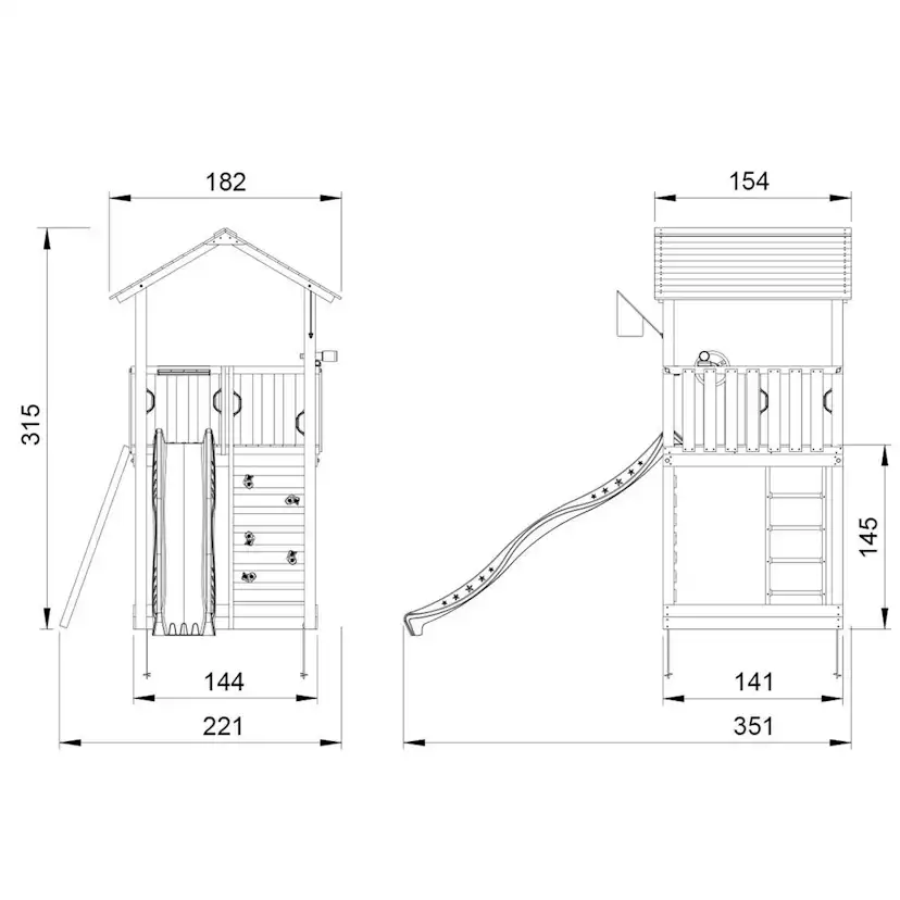 Jungle Gym Sierra lektorn komplett inkl. gul rutschkana Gul