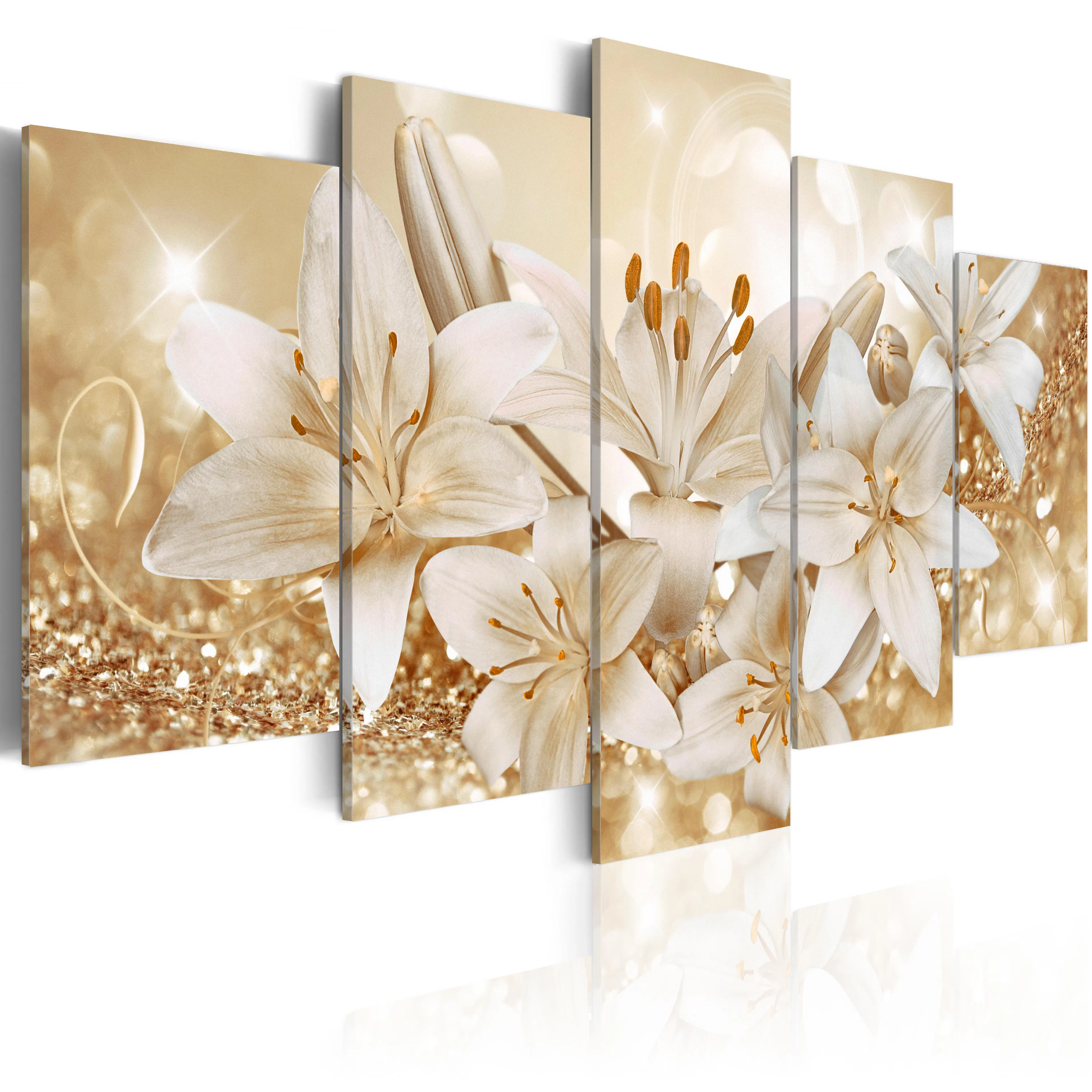 Foto på akryl - Golden Bouquet [Glass] 200x100 Mått: 200x100 cm