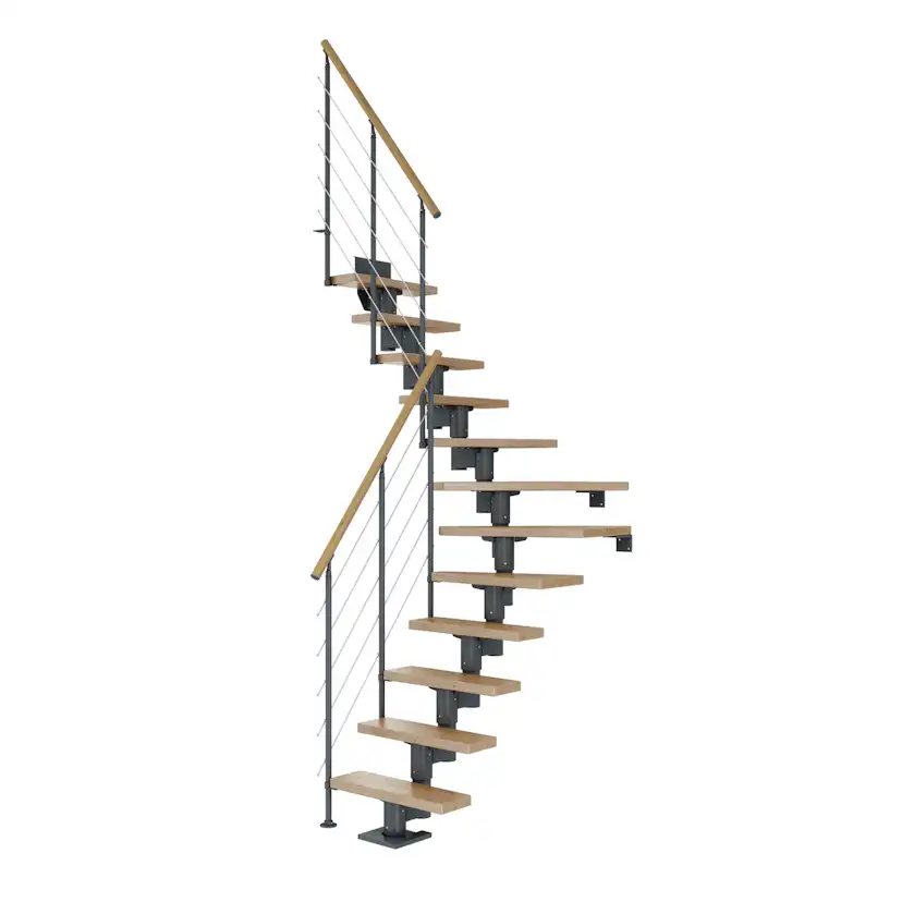 Spartrappa Dolle Dublin Ek Steg 1/4 Svängd Style6 Räcke