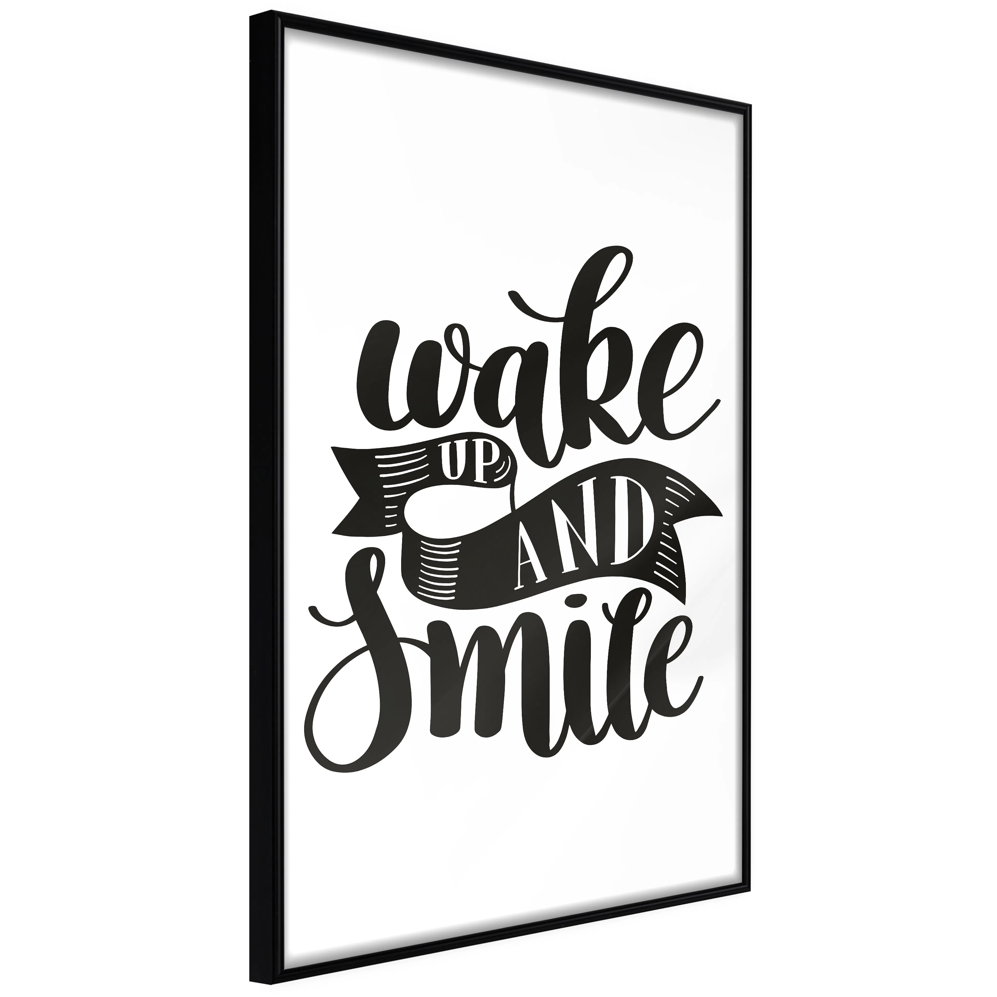 Affisch - Wake up and Smile [Poster] 40x60 Svart ram, 40x60 cm
