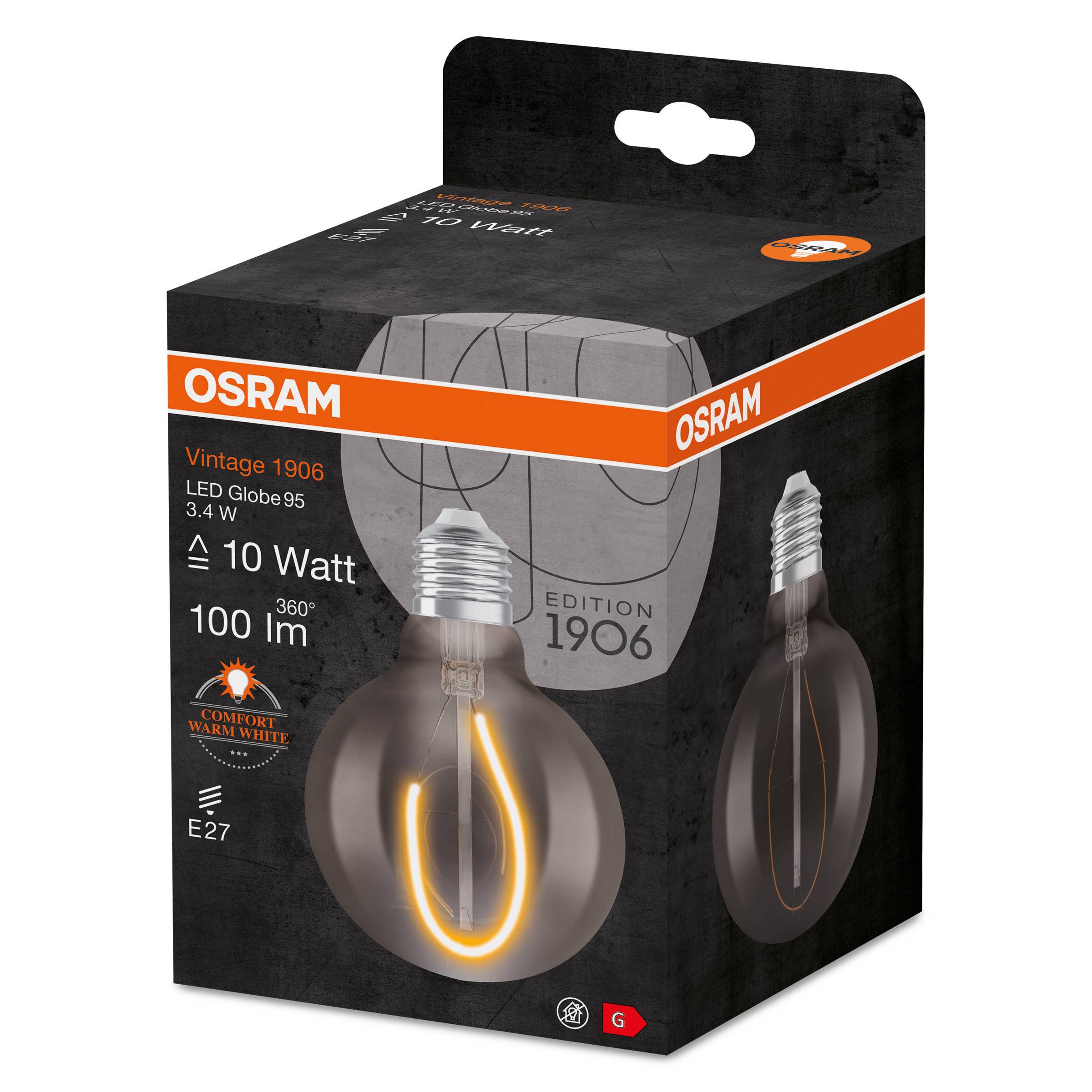 LED-Lampa Osram Deco Globe 95 E27 Vintage 1906