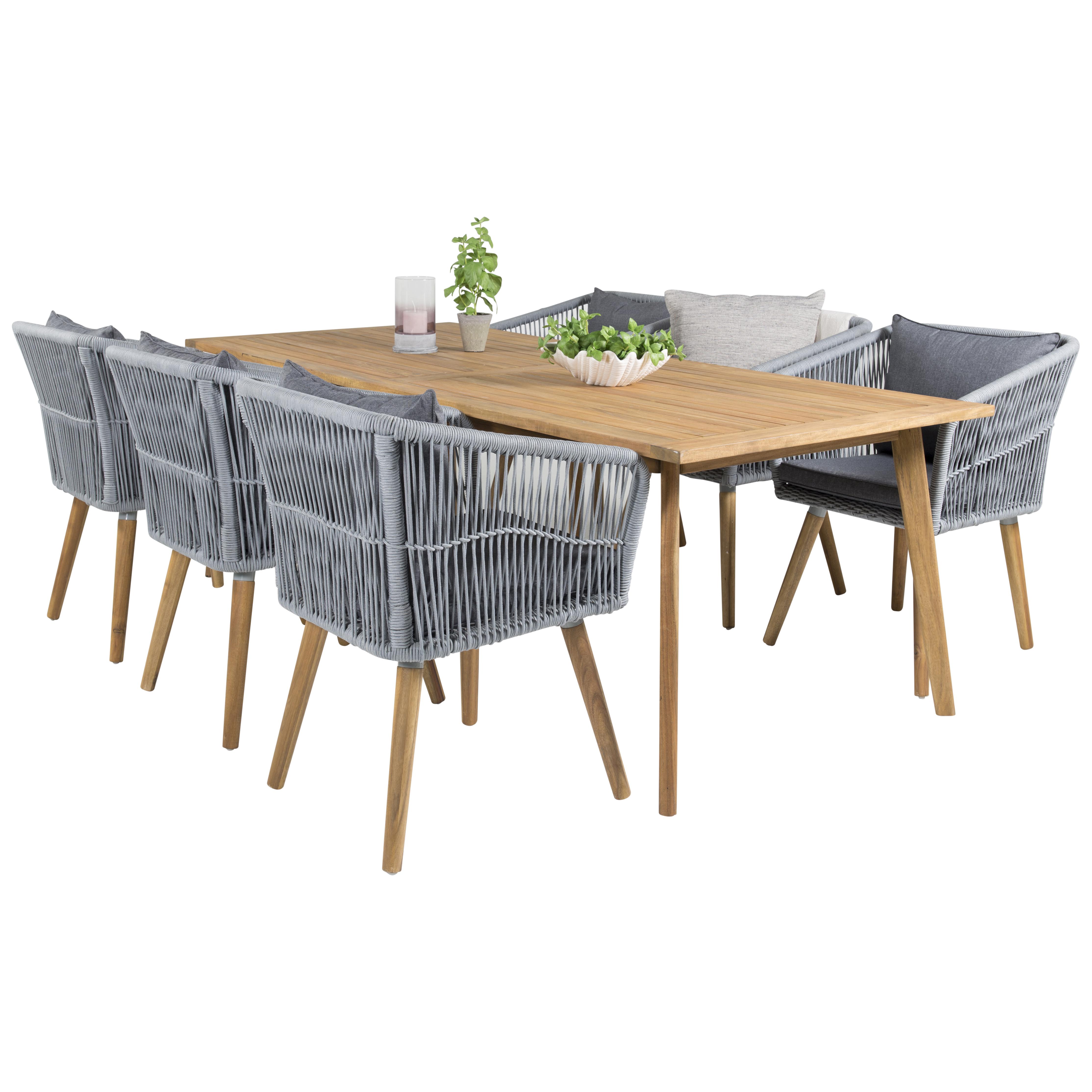 Matgrupp Venture Home Caisa 220 med 6 Caisa Stolar