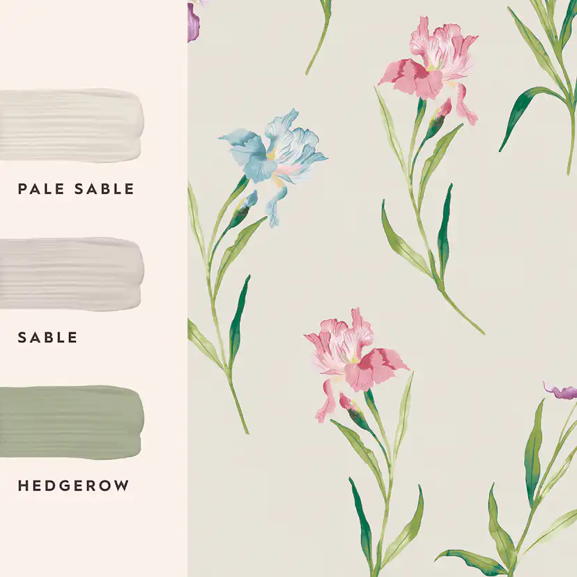 Tapet Laura Ashley Hawling Irises Naturell
