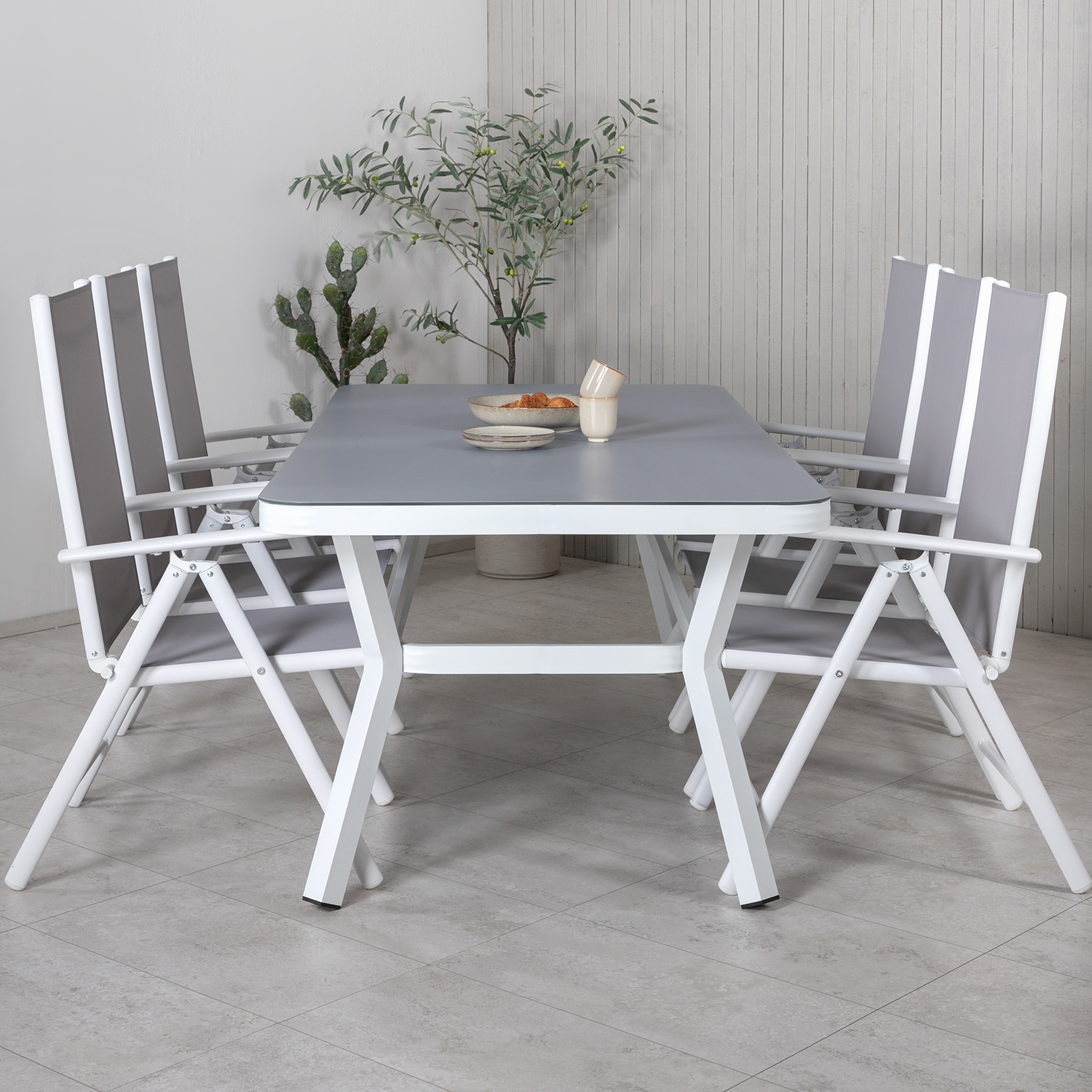 Matgrupp Utomhus Venture Home Virya 160x90 med 6 Break Trädgårdsstolar