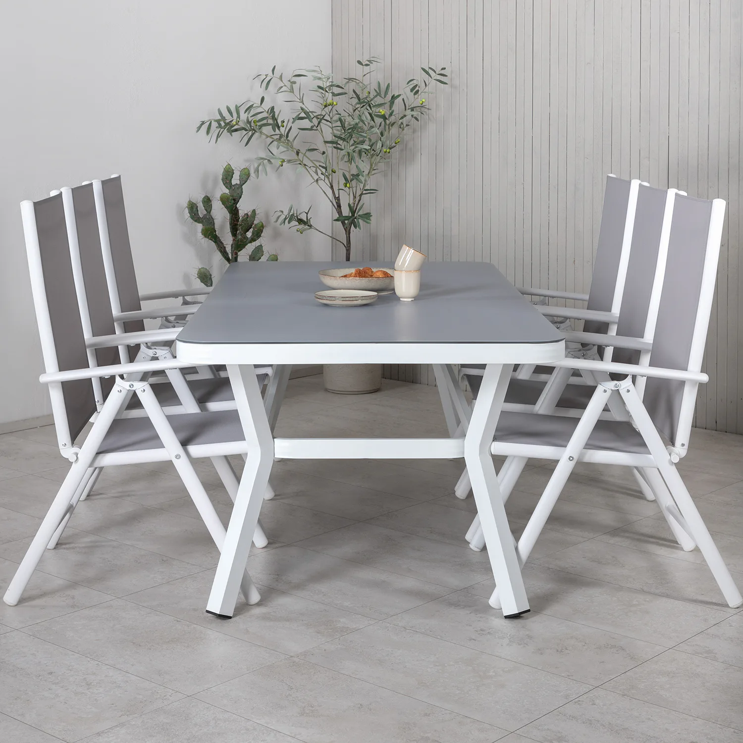 Matgrupp Utomhus Venture Home Virya 160x90 med 6 Break Trädgårdsstolar