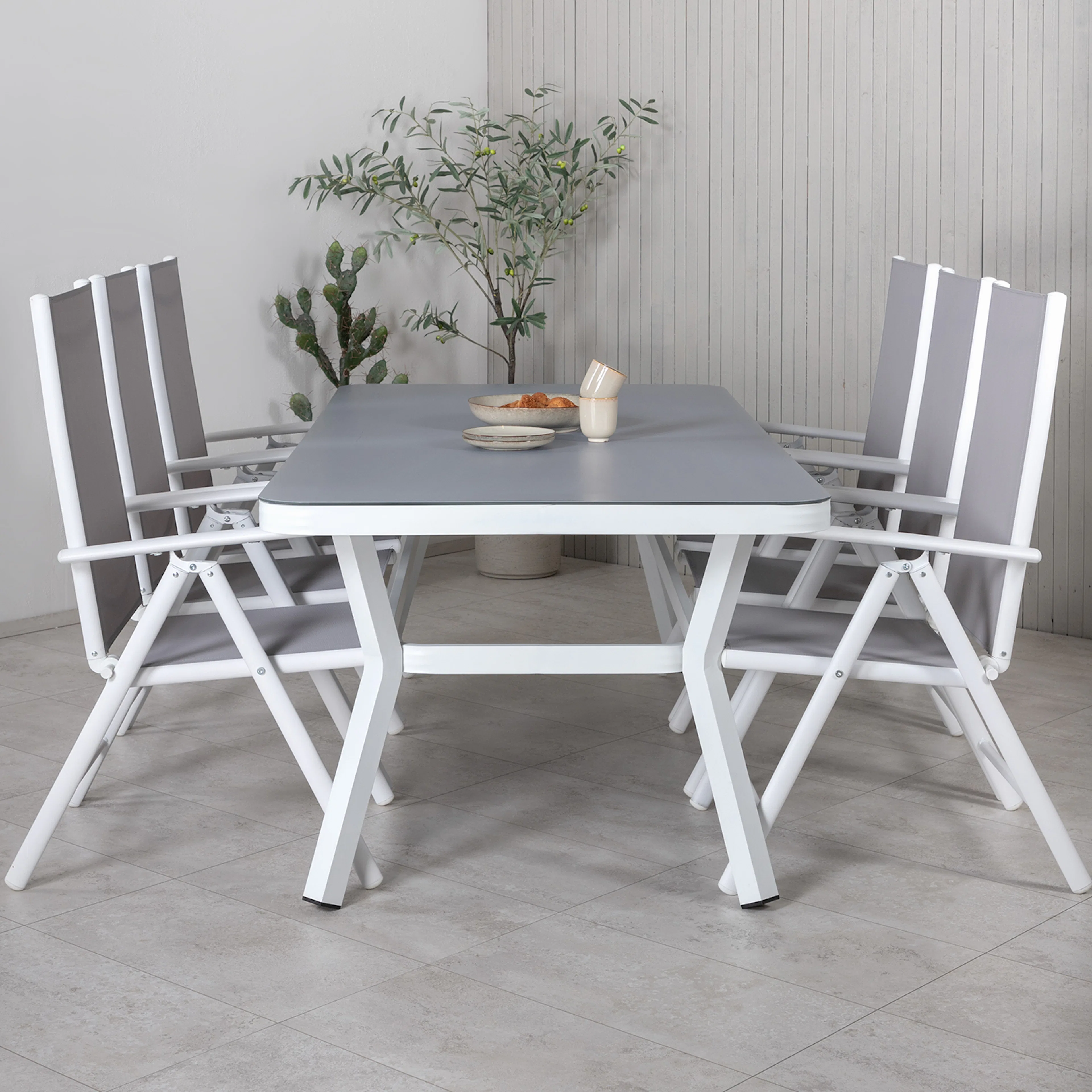 Matgrupp Utomhus Venture Home Virya 160x90 med 6 Break Trädgårdsstolar