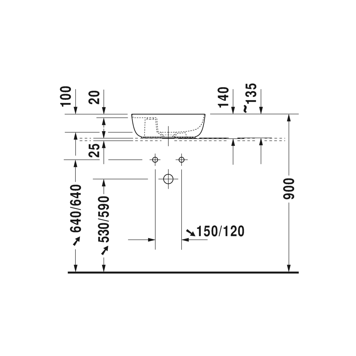 Tvättställ Duravit Luv 038142 420 mm