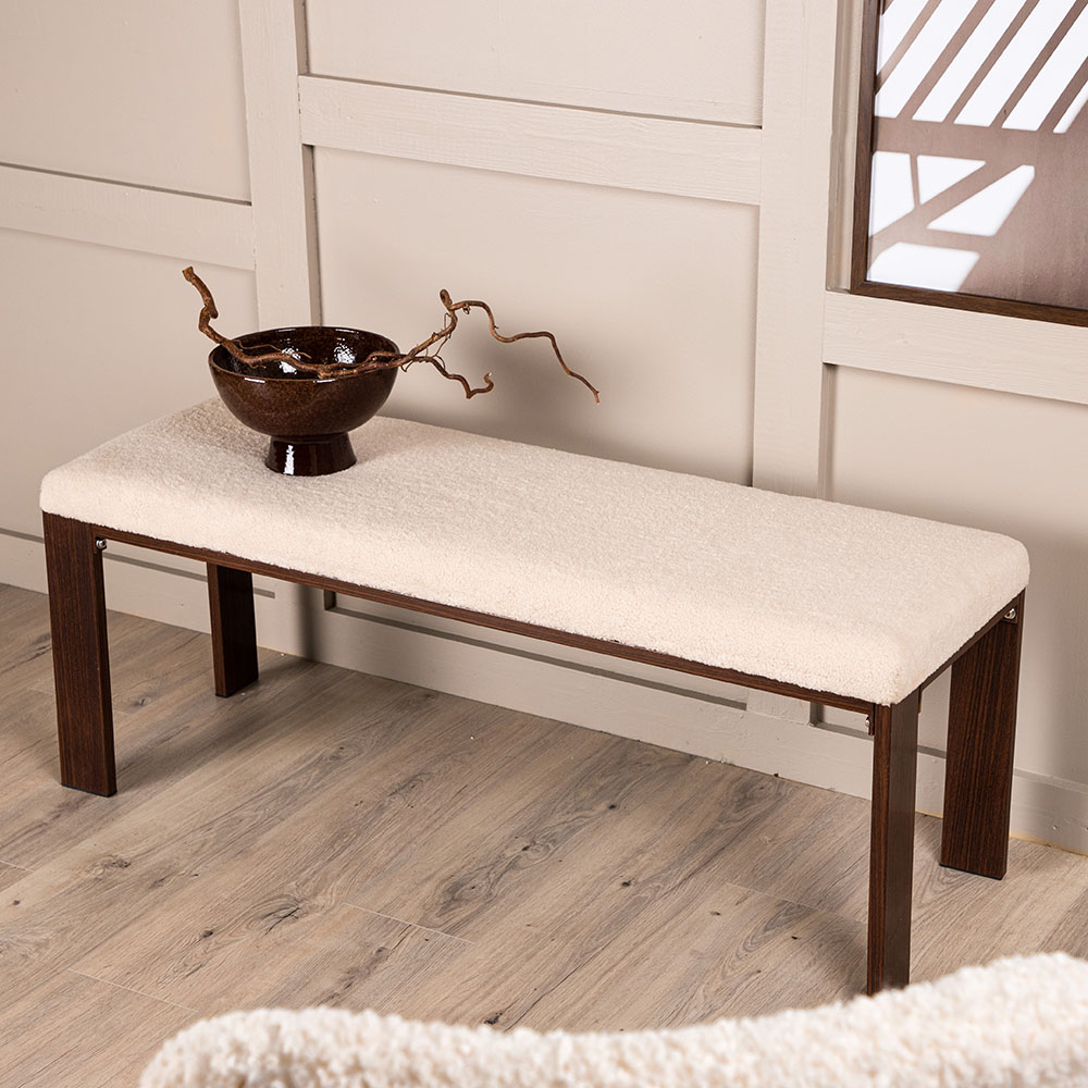 Sittbänk Venture Home Chester Off White Rektangulär Bänk 120cm