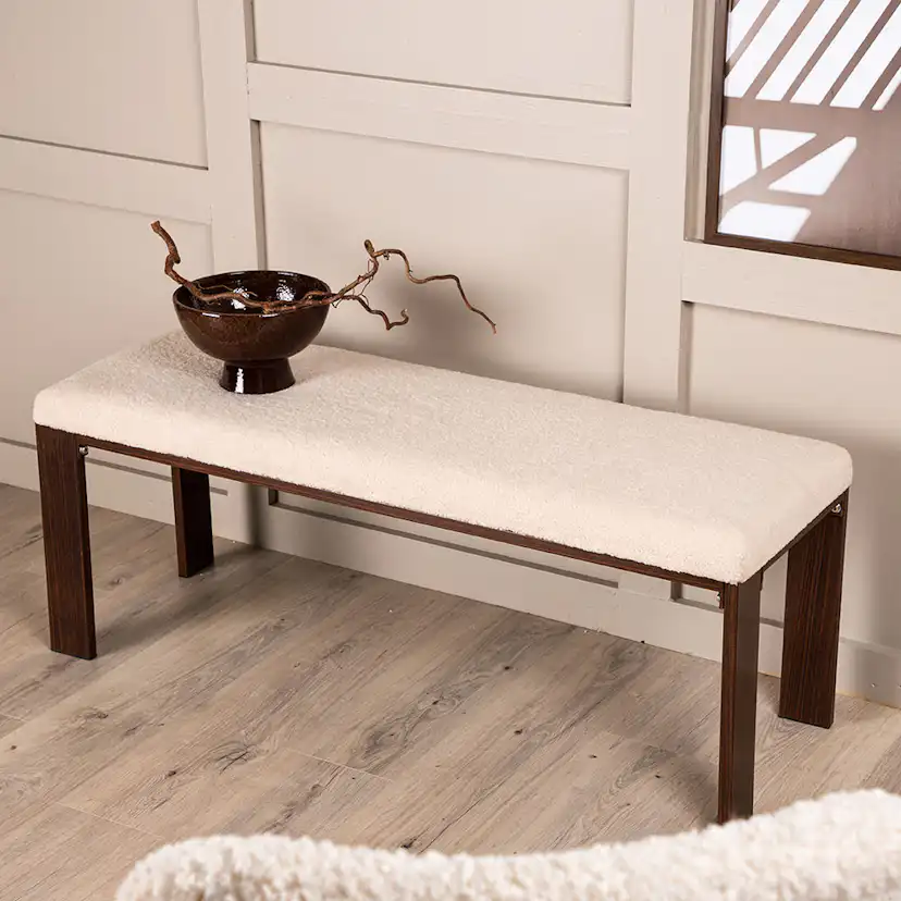 Sittbänk Venture Home Chester Off White Rektangulär Bänk 120cm