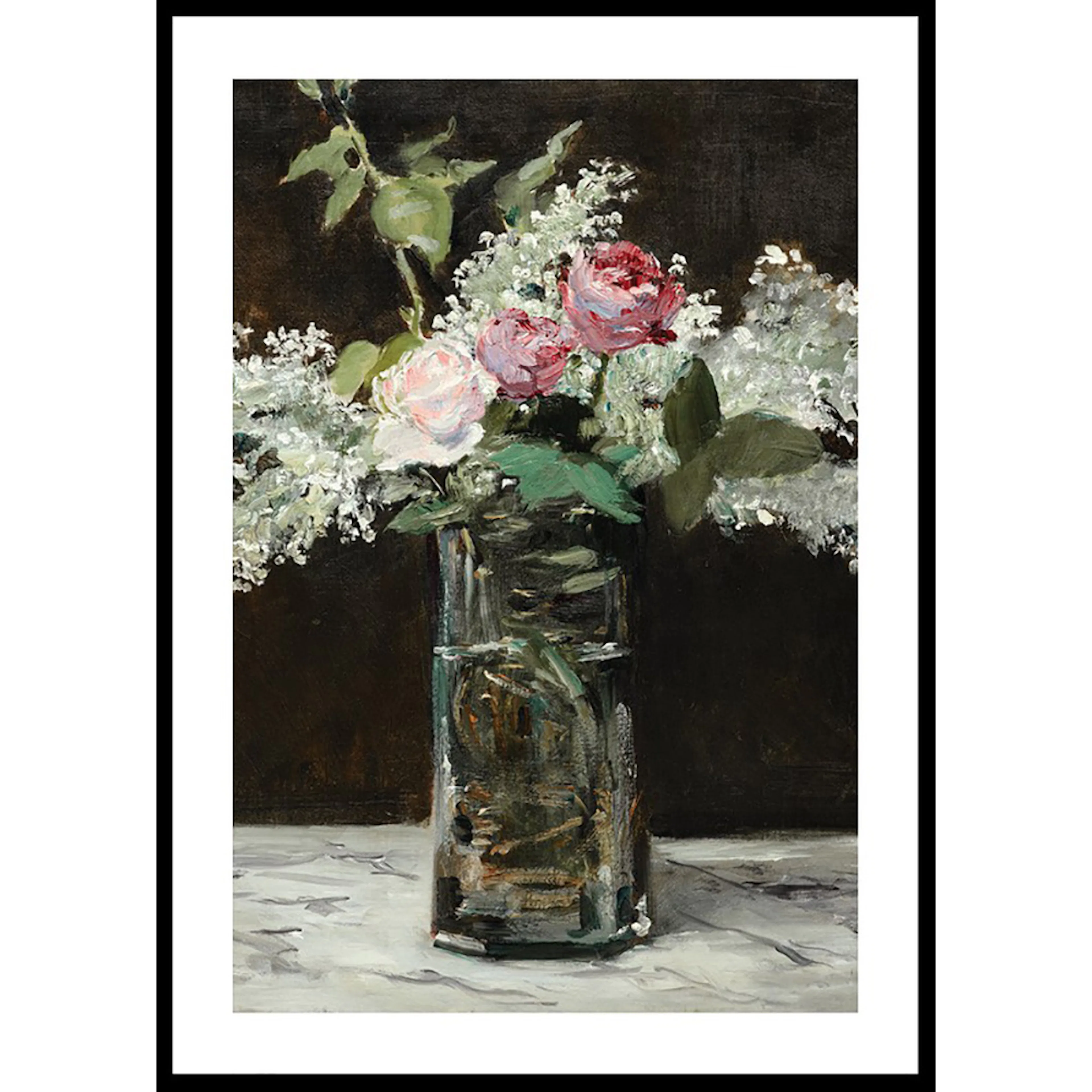 Poster Gallerix Vase Of White Lilacs And Roses By Edouard Manet
