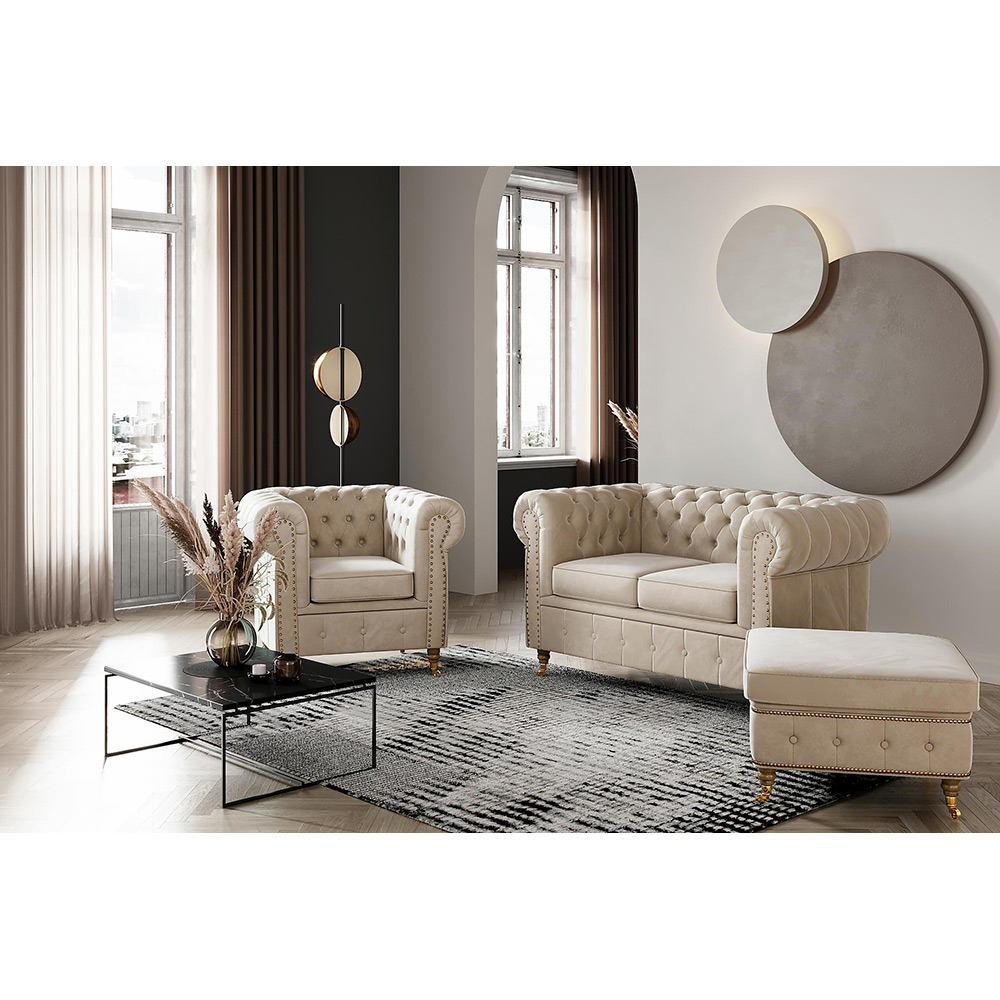 2-sitssoffa Manor House Chesterfield Deluxe Sammet