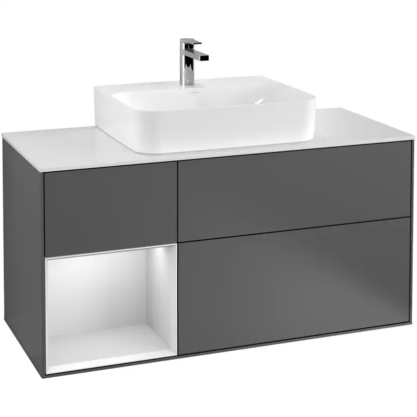 Tvättställsskåp Villeroy & Boch Finion med 3 Lådor Hylla och Bänkskiva för Centrerat Tvättställ