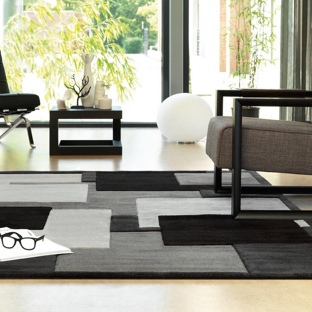 Cape Matta Bend Grå/Svart 70x140 cm Grå/Svart, Mått: 70x140 cm