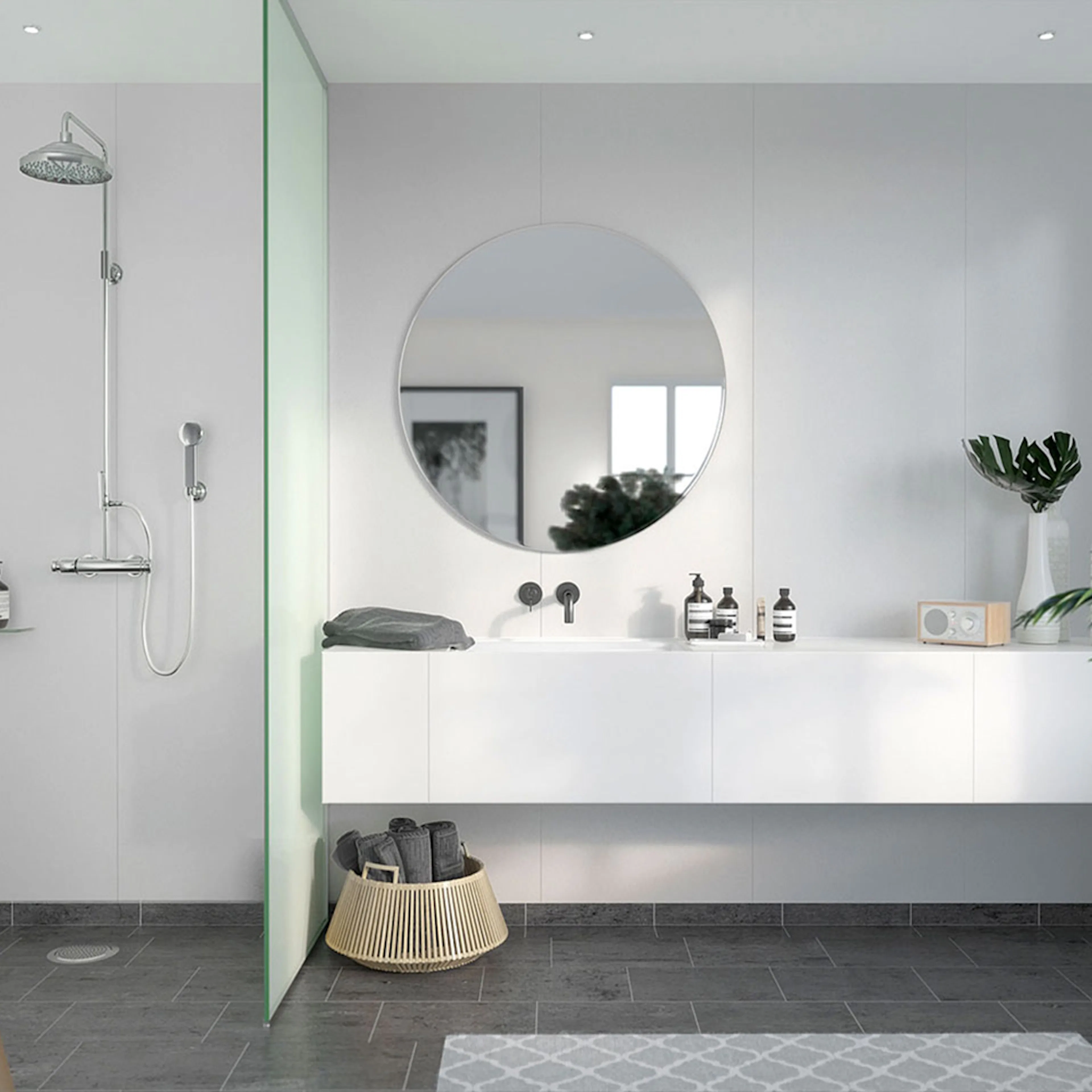 Våtrumsskiva Fibo White 2094-M10 S