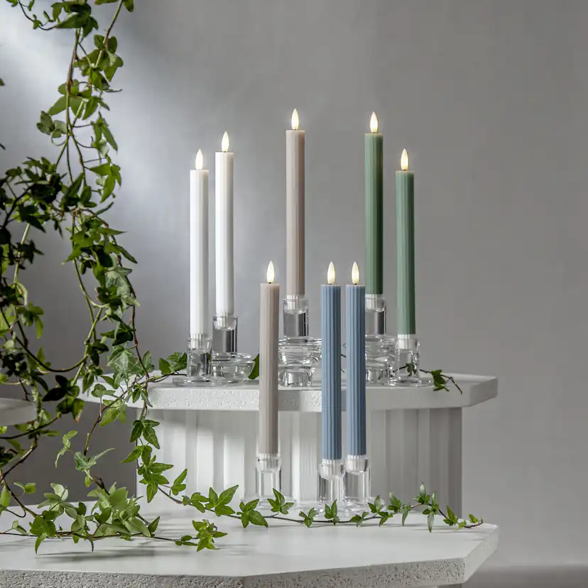 LEDAntikljus2p Flamme Stripe Grön