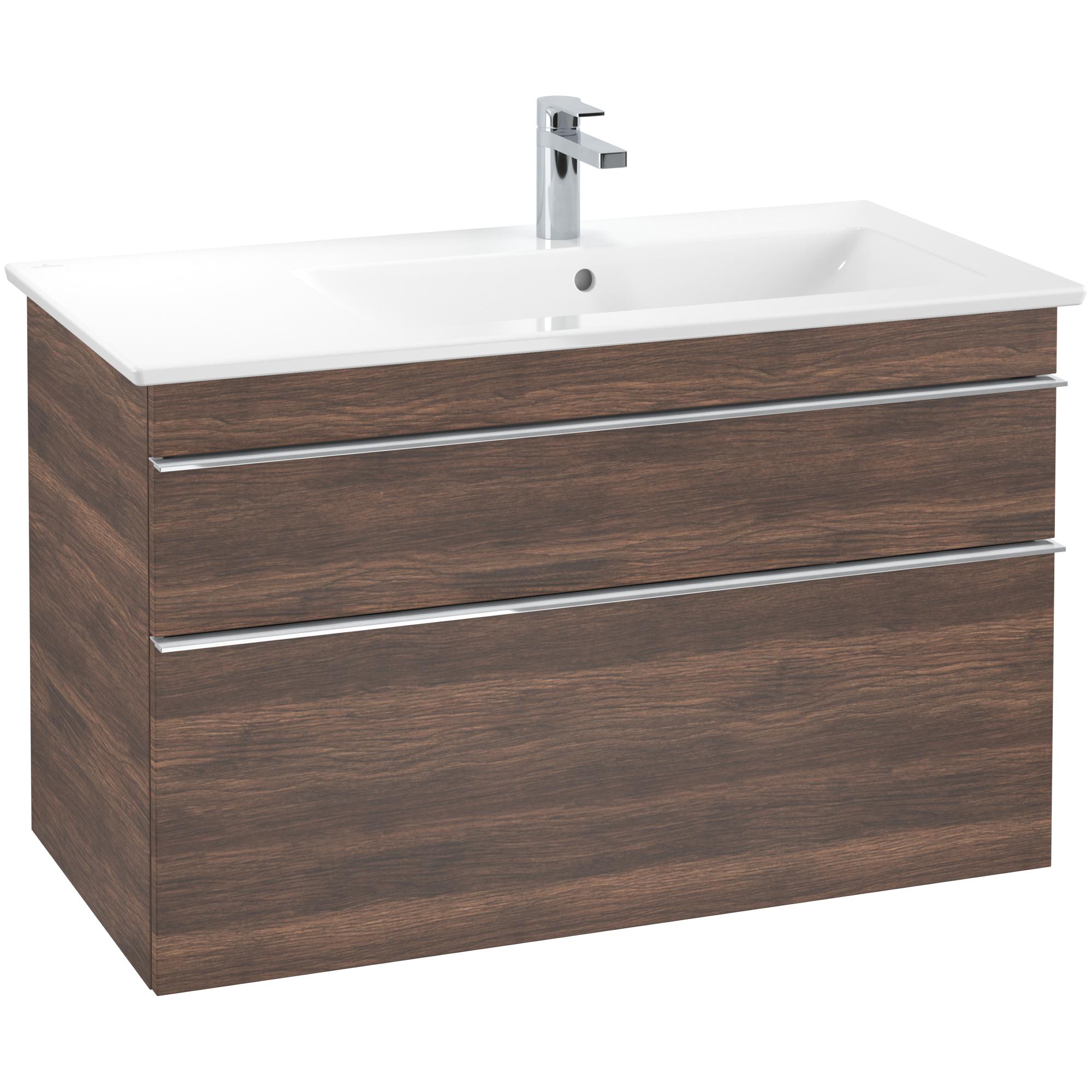 Tvättställsskåp Villeroy & Boch Venticello 95 cm med  2 Lådor för Ocentrerat Skåpstvättställ