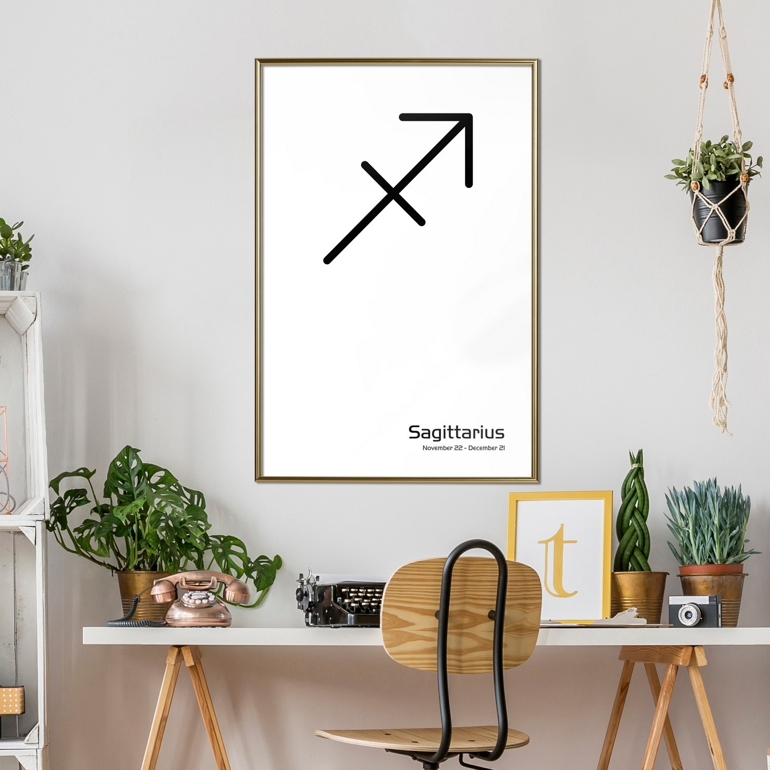 Affisch - Sagittarius [Poster] 40x60 Guld ram, 40x60 cm