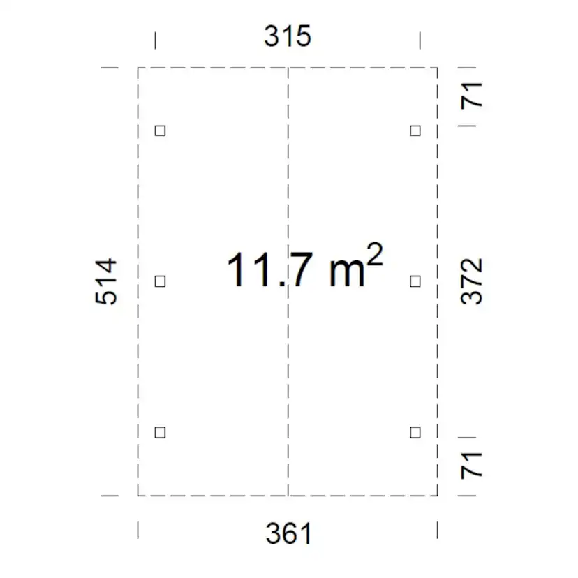 Carport Palmako Robert 11,7 m2