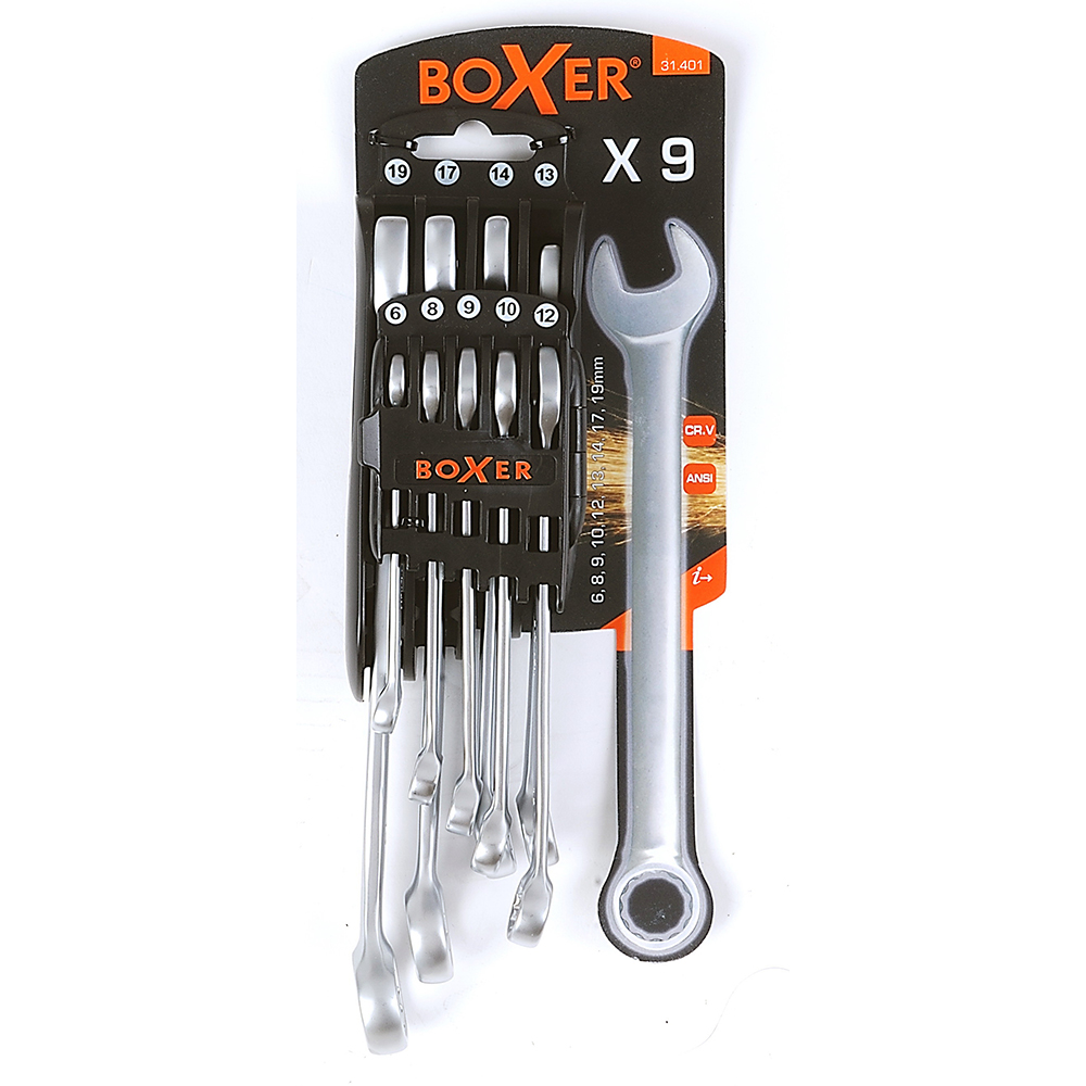Blocknyckelset Boxer 9-delar CR.V-stål
