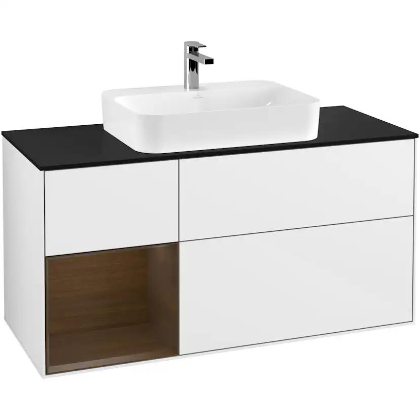 Tvättställsskåp Villeroy & Boch Finion med 3 Lådor Hylla och Bänkskiva för Ytmonterat Tvättställ