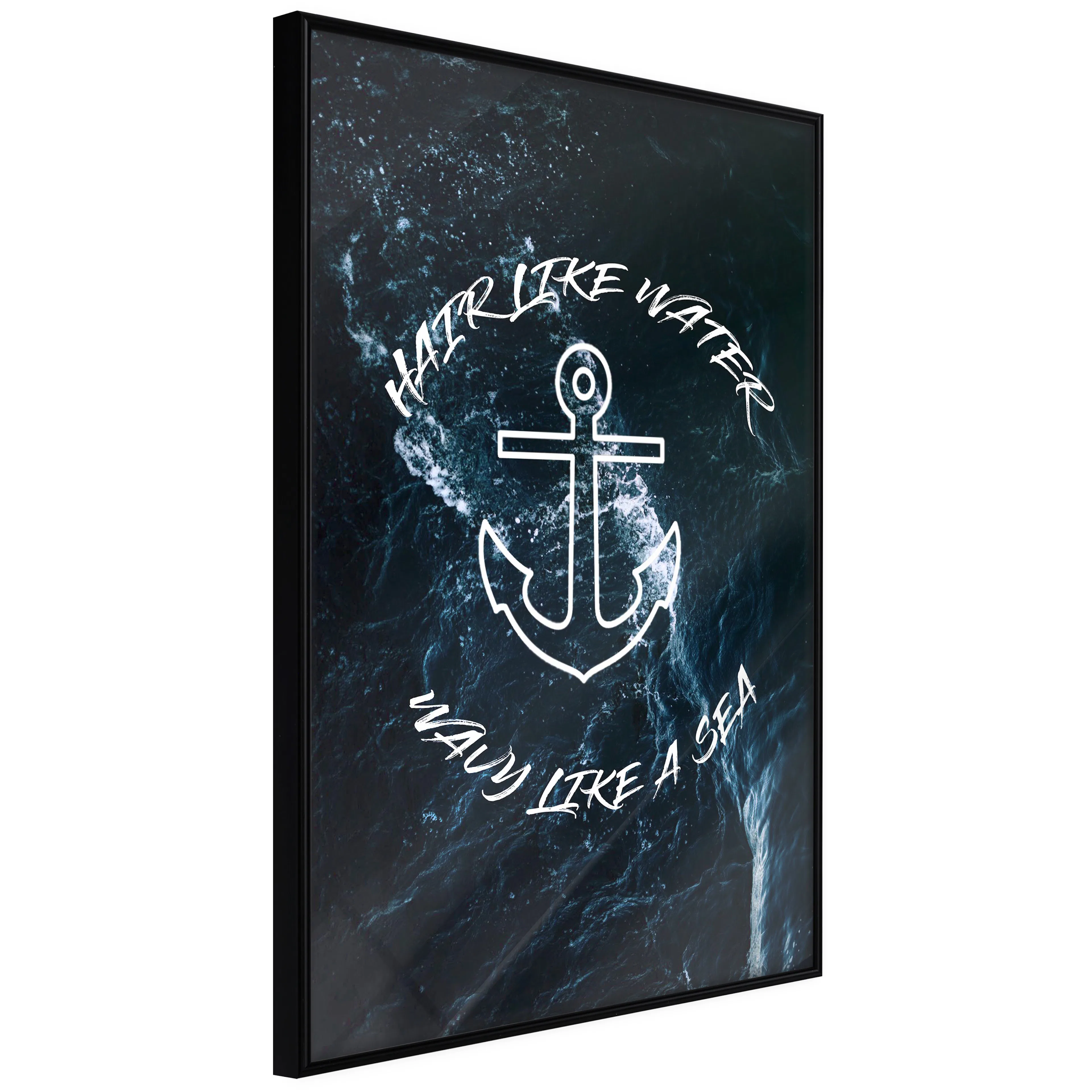 Affisch - Hair like Water, Wavy like a Sea [Poster] 40x60 Svart ram, 40x60 cm