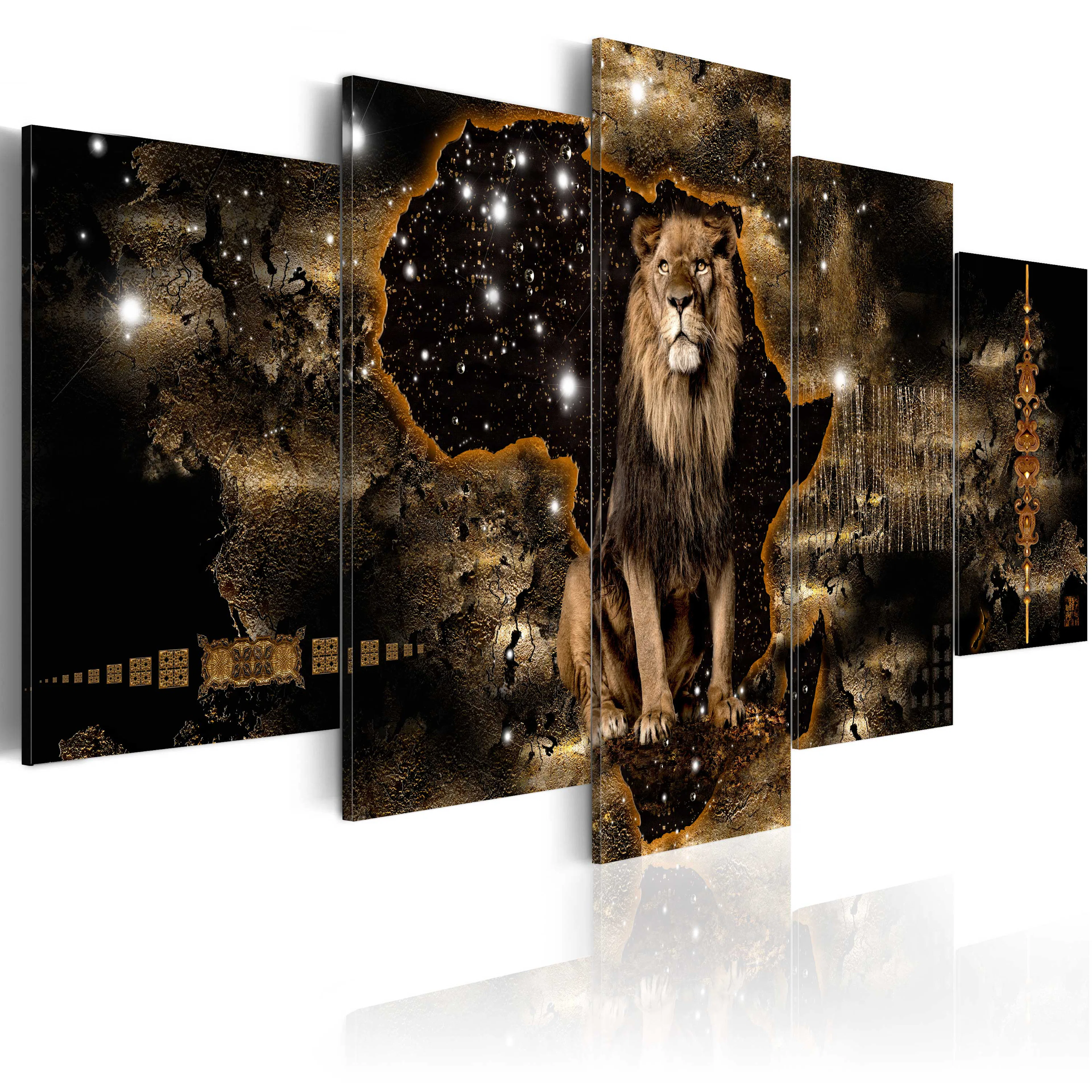 Foto på akryl - Golden Lion [Glass] 200x100 Mått: 200x100 cm