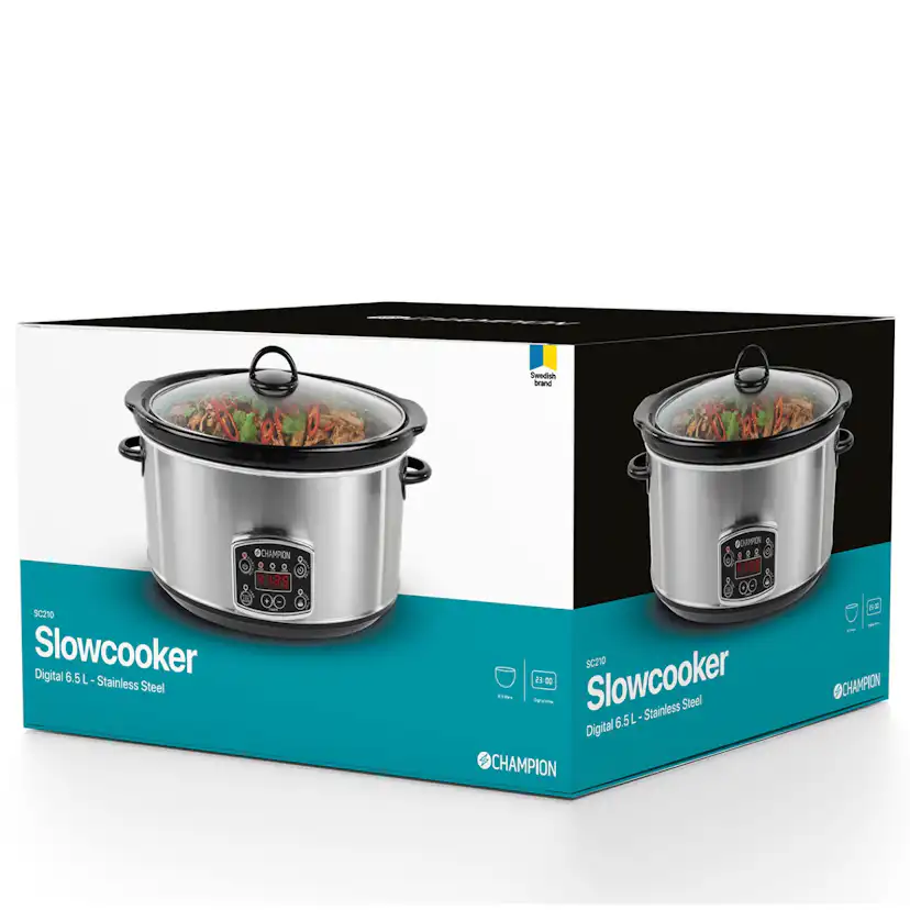 Slowcooker Champion 6,5L 320W SC210 Rostfri