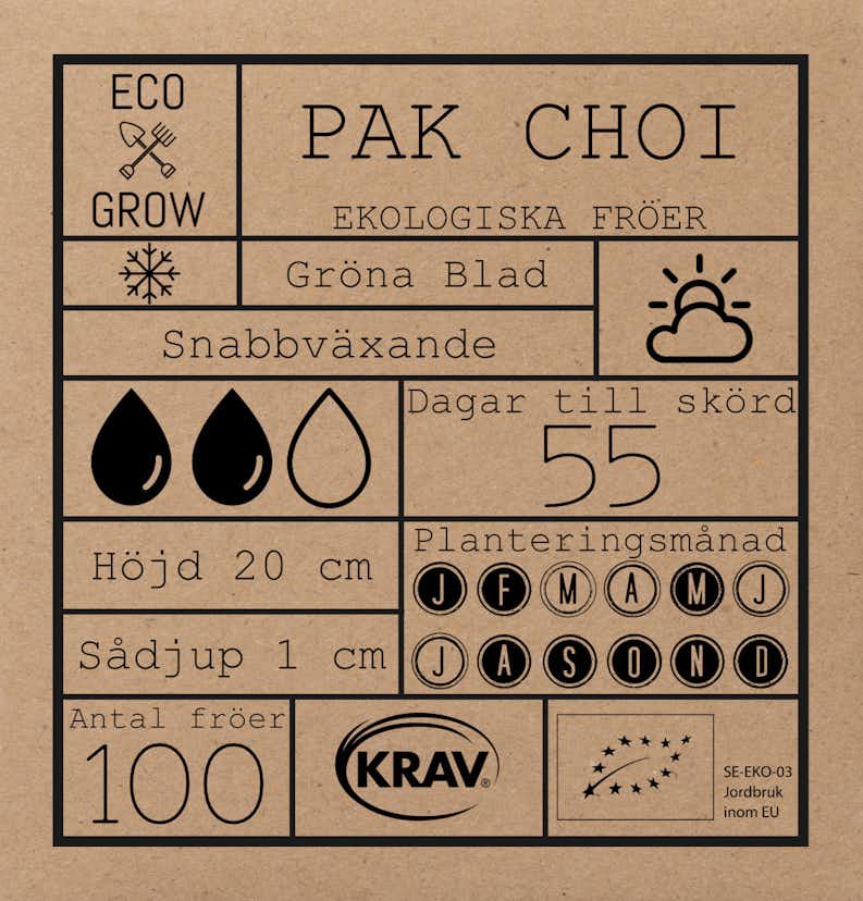 Fröpåse Eco Grow Pak Choi