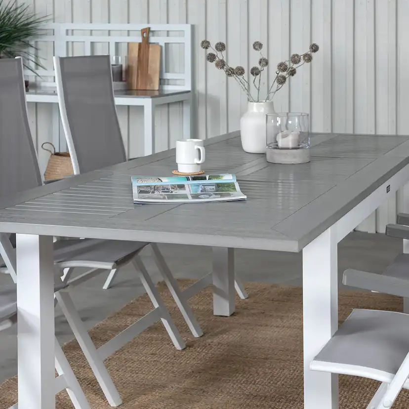Matgrupp Venture Home Aleyna 160 Vit med 6 Aleyna Positionsstolar