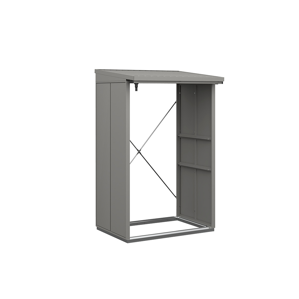 Vedskjul Grå aluminium