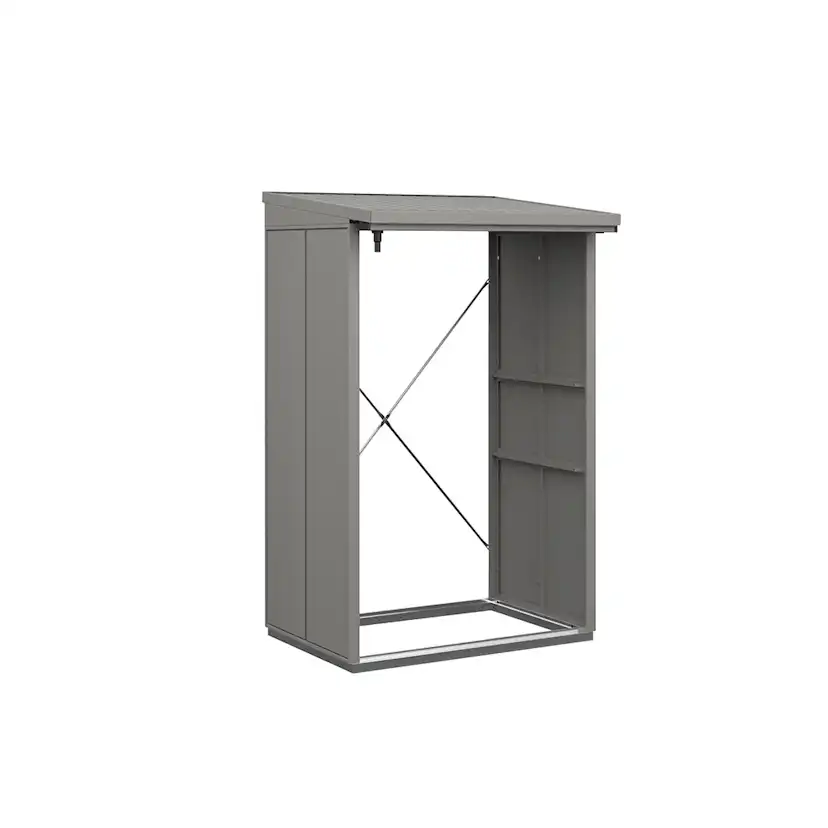 Vedskjul Grå aluminium