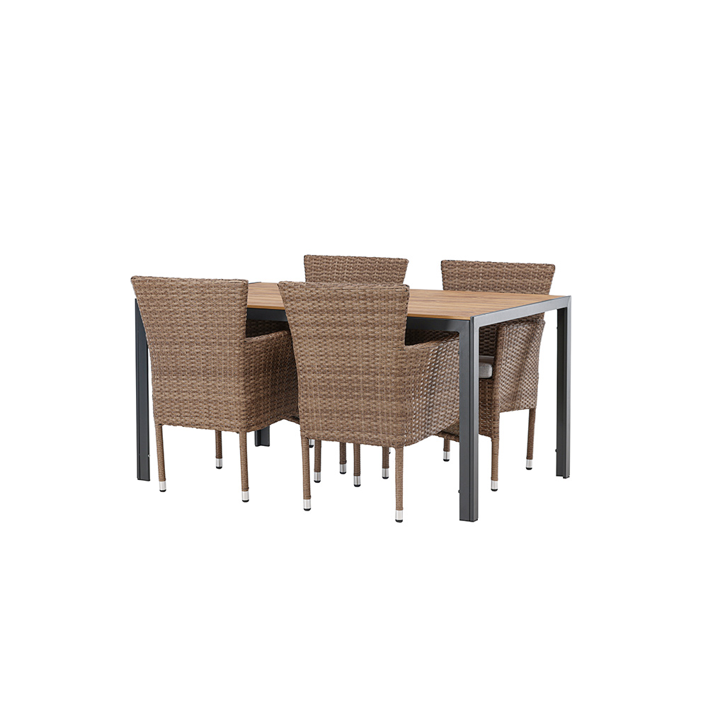Break Diningtable Alumnium - Black / Nature Rectangular 90*1 Natur