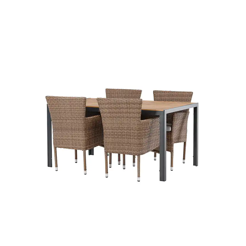 Break Diningtable Alumnium - Black / Nature Rectangular 90*1 Natur